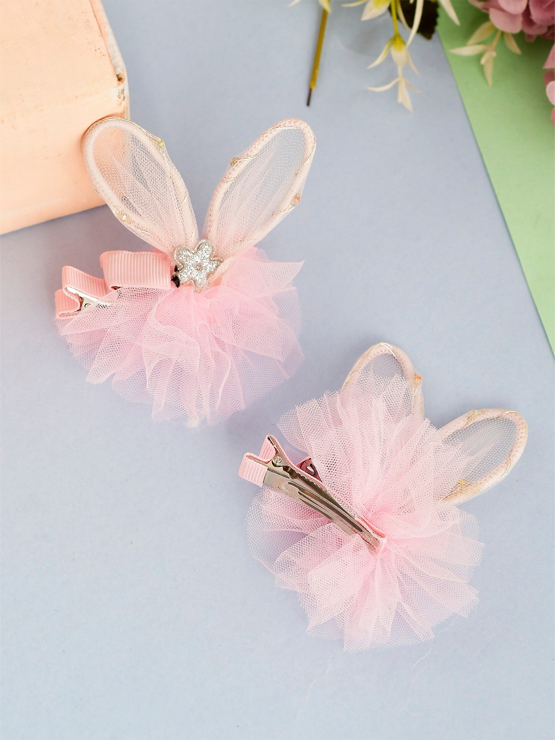 

Silvermerc Designs Set of 2 Girls Pink Embellished Illuminating Alligator Hair Clip