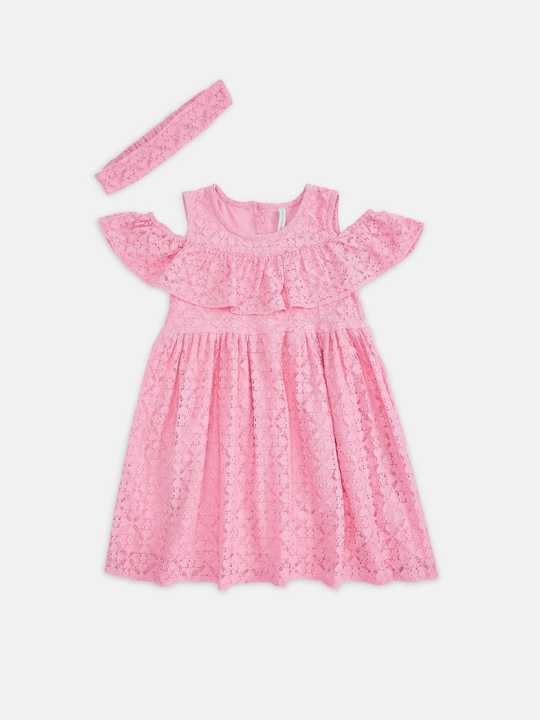 

Pantaloons Junior Pink Self Design Dress