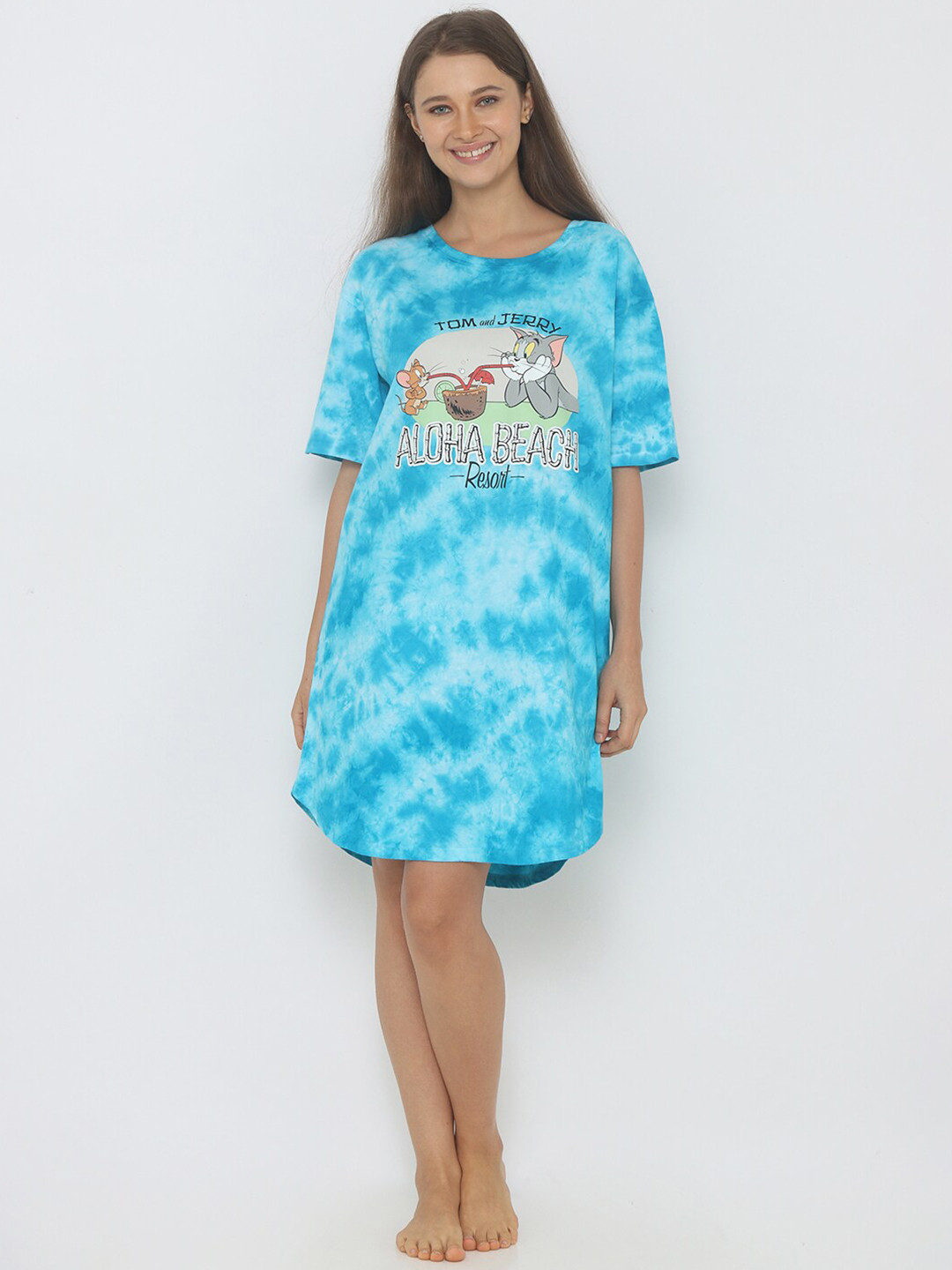 

Smugglerz Blue Tom & Jerry Pure Cotton Printed Nightdress