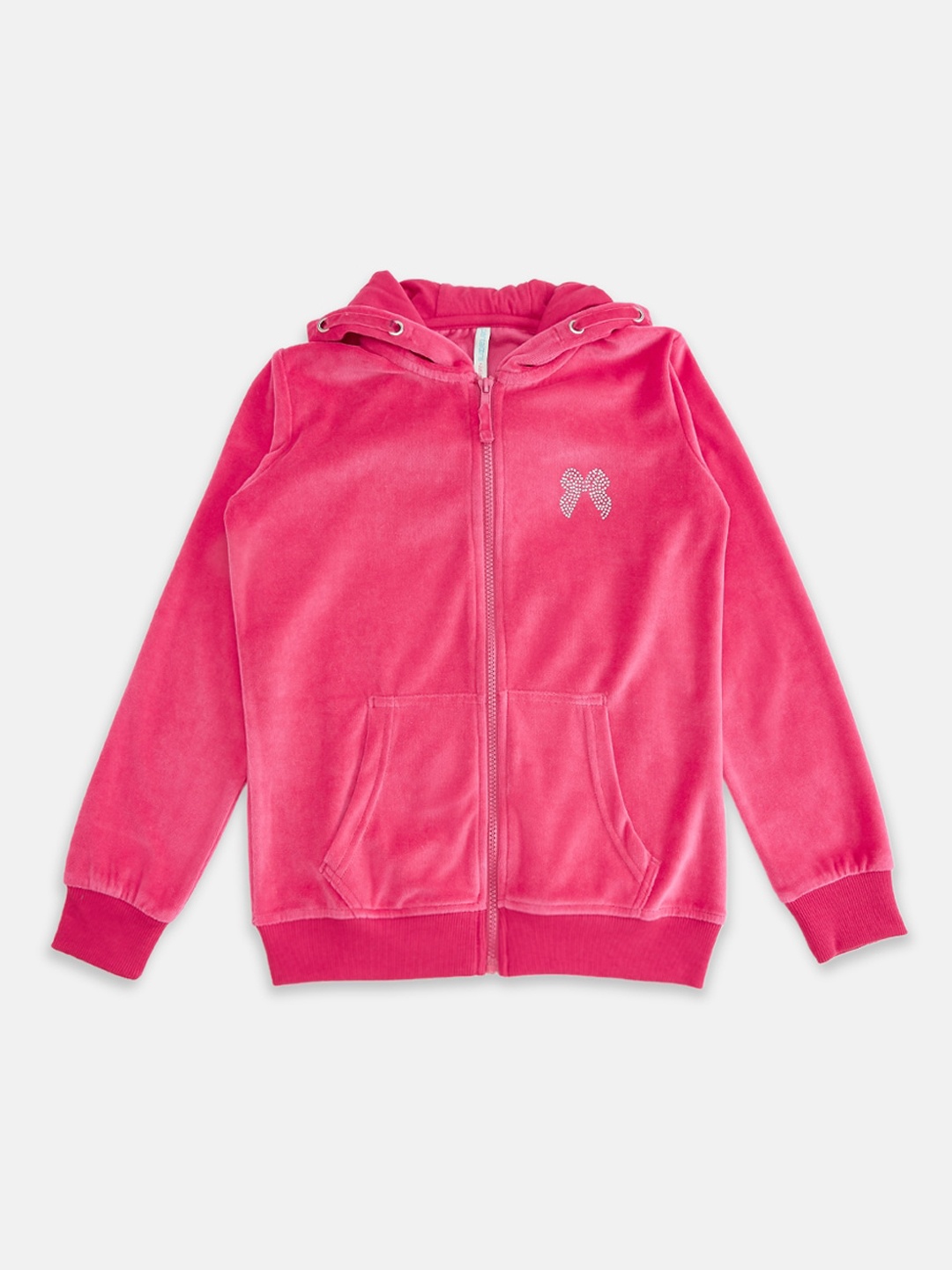 

Pantaloons Junior Girls Pink Pure Cotton Hooded Sweatshirt