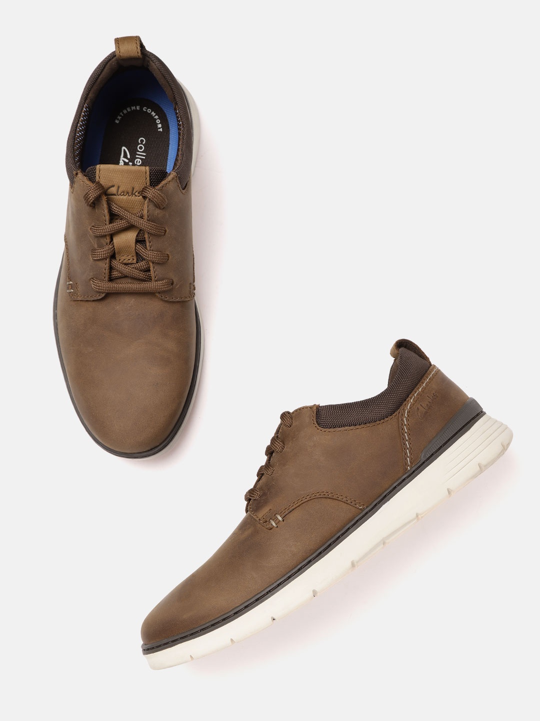 

Clarks Men Brown Leather Sneakers