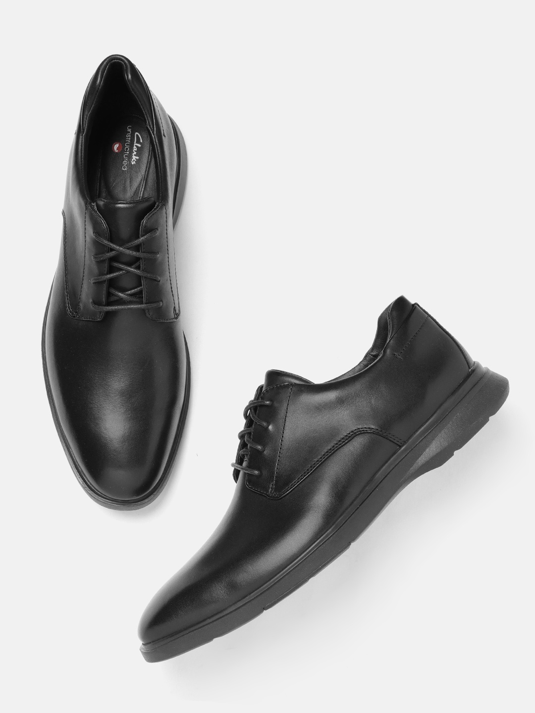 

Clarks Men Black Un Lipari Park 2 Leather Solid Formal Derbys