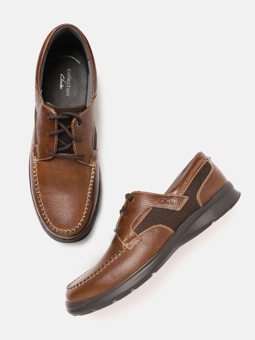 

Clarks Men Brown Leather Derbys