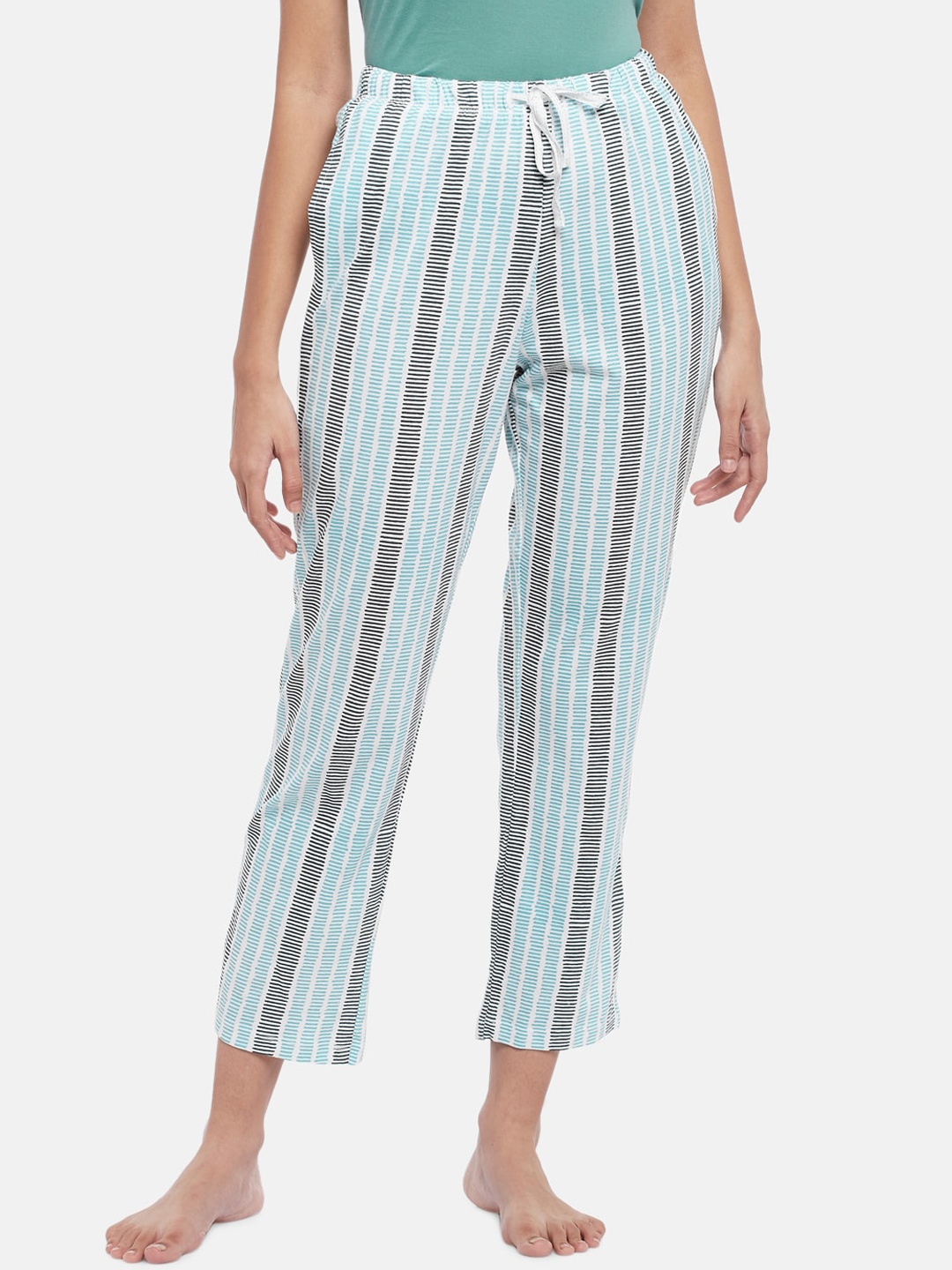 

Dreamz by Pantaloons Woman Blue Striped Lounge Pants