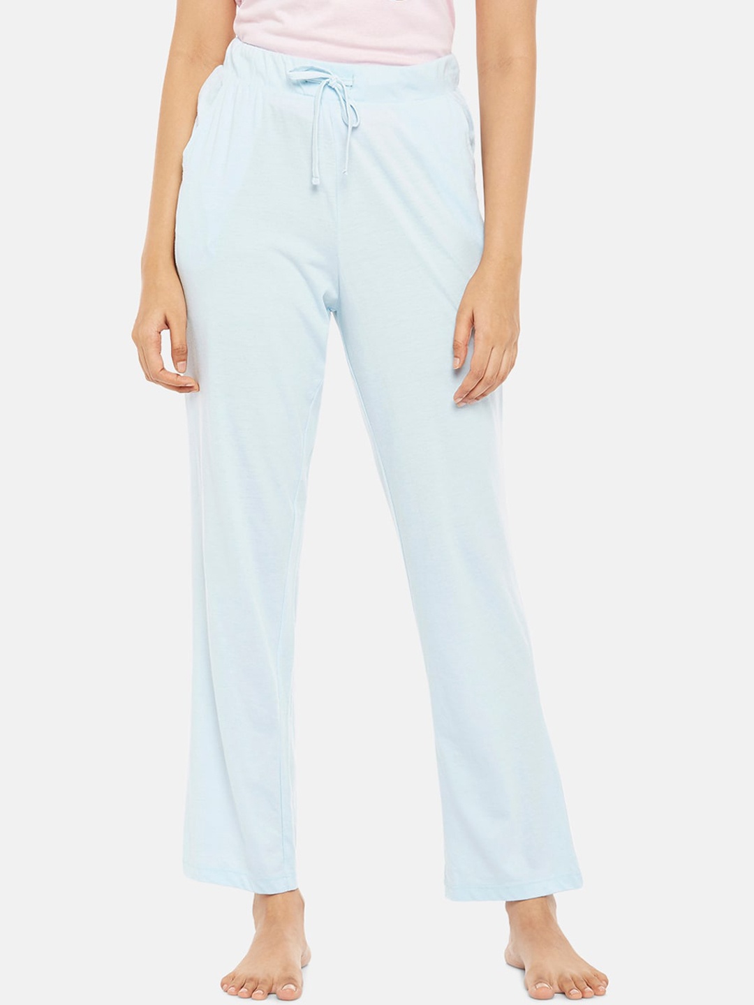 

Dreamz by Pantaloons Women Blue Cotton Solid Lounge Pants