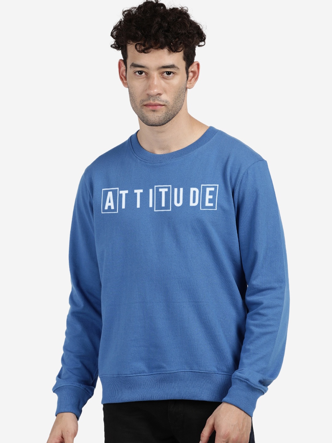 

MASH UNLIMITED Men Blue Printed Sweatshirt
