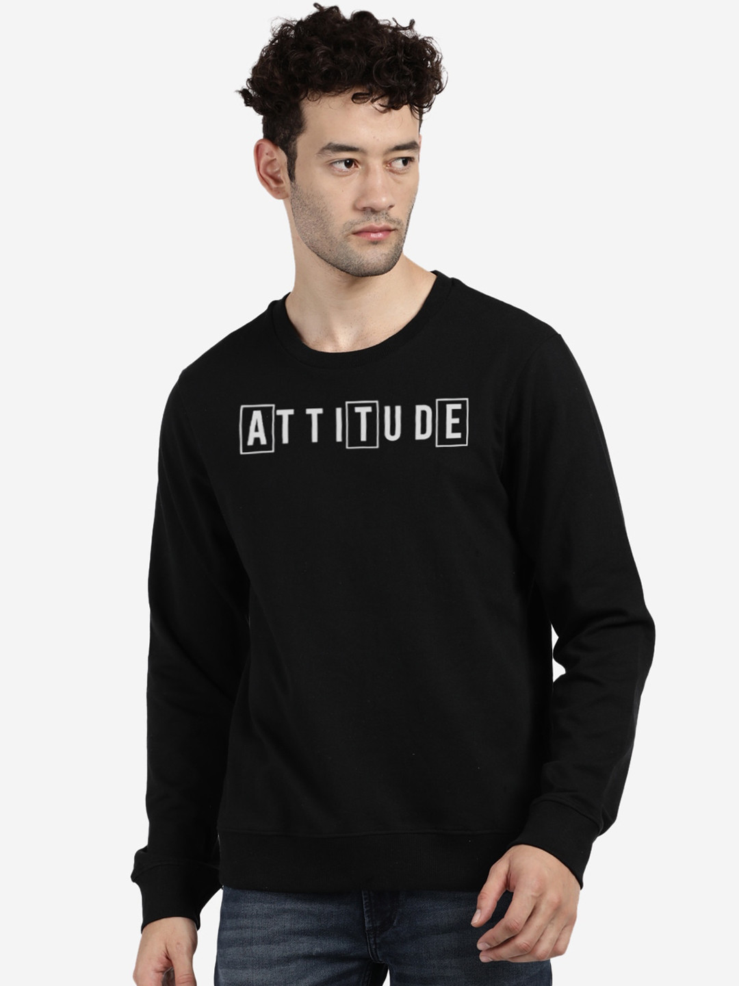 

MASH UNLIMITED Men Black Printed Sweatshirt