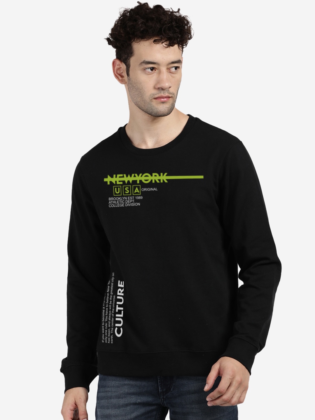 

MASH UNLIMITED Men Black Printed Sweatshirt