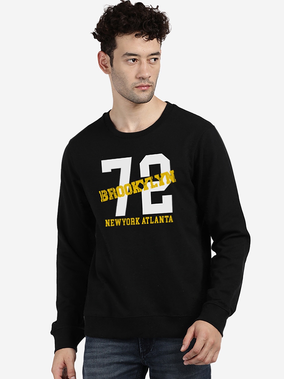 

MASH UNLIMITED Men Black Printed Sweatshirt