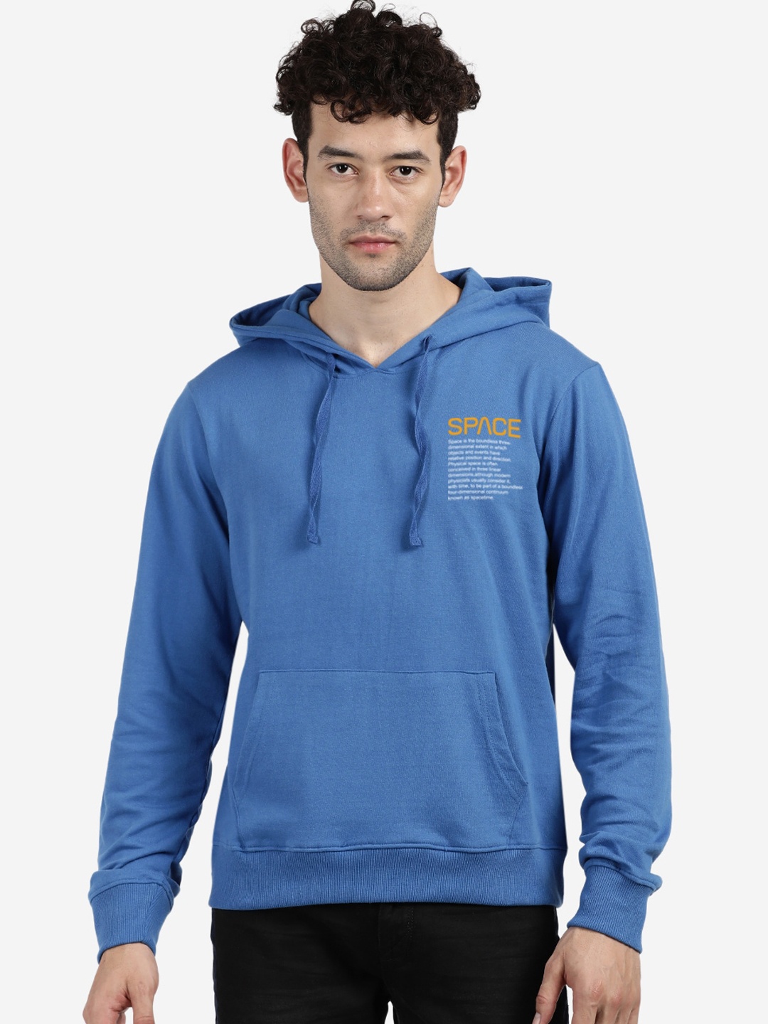 

MASH UNLIMITED Men Blue Hooded Sweatshirt