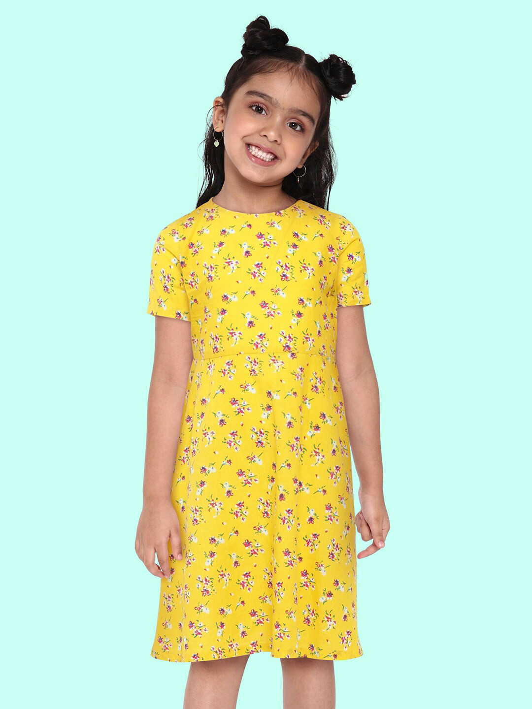 

HERE&NOW Girls Yellow Floral Dress
