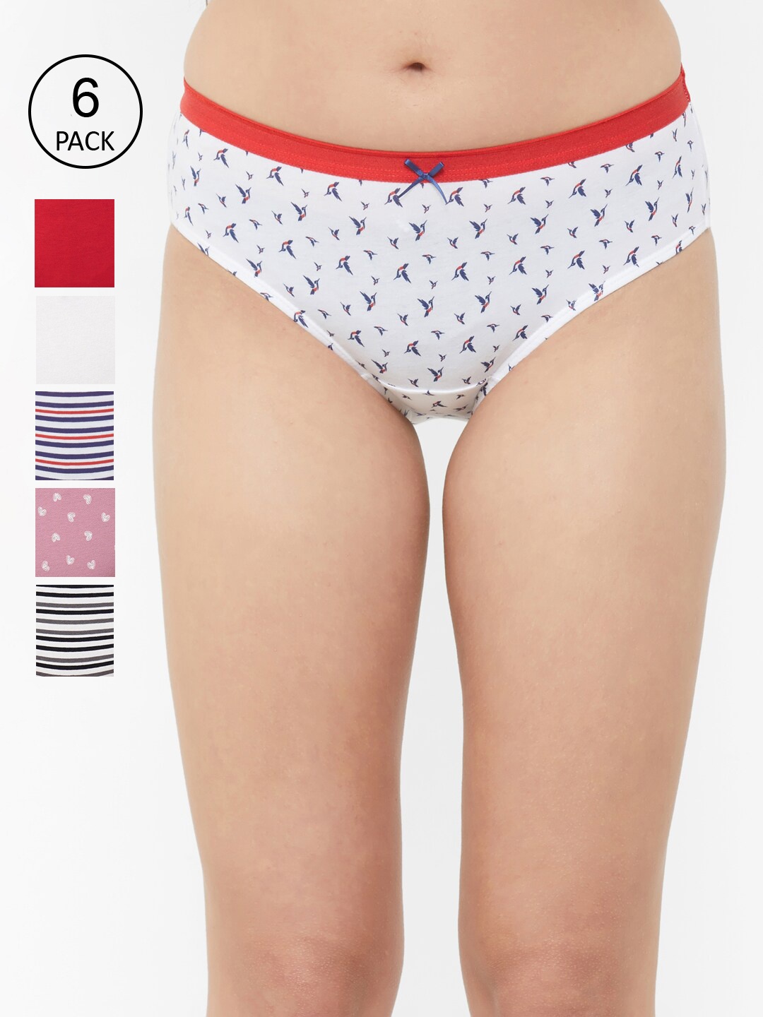 

Soie Women Pack Of 6 Hipster Briefs, White