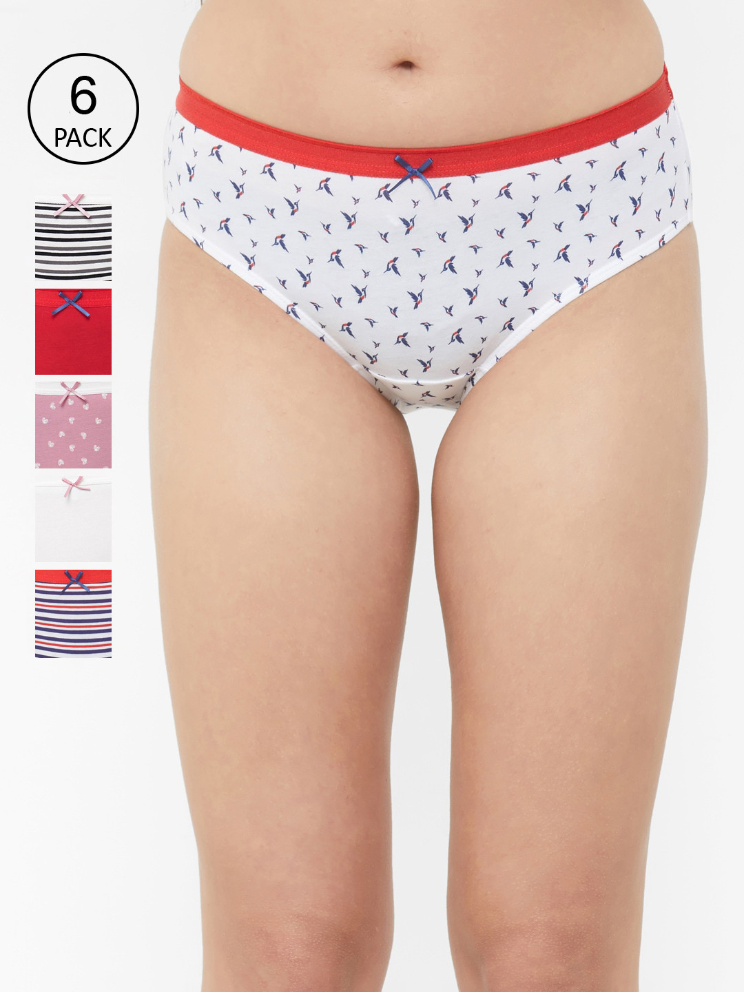 

Soie Women Pack of 6 Hipster Briefs, White