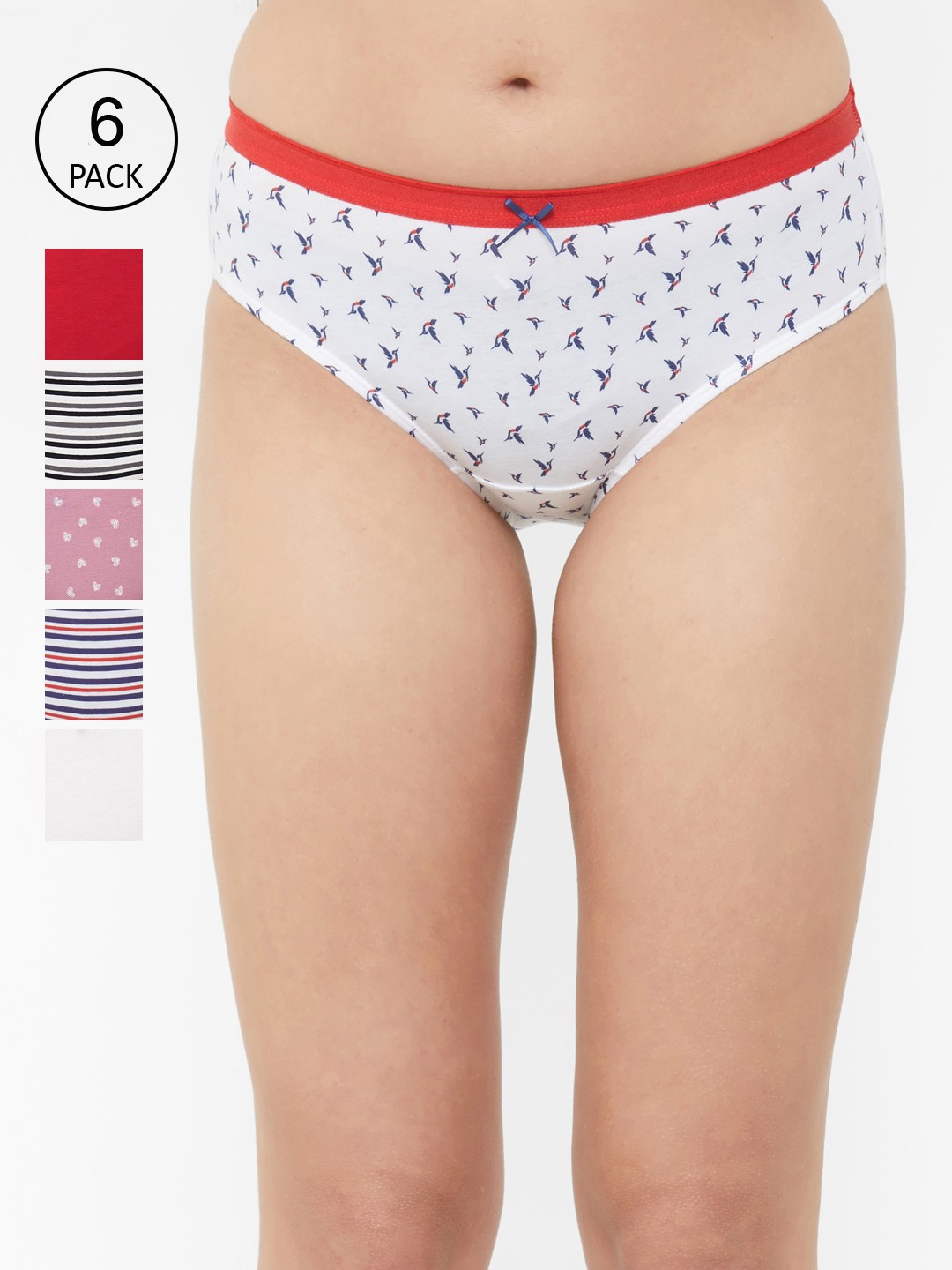 

Soie Women Pack Of 6 Hipster Briefs, White