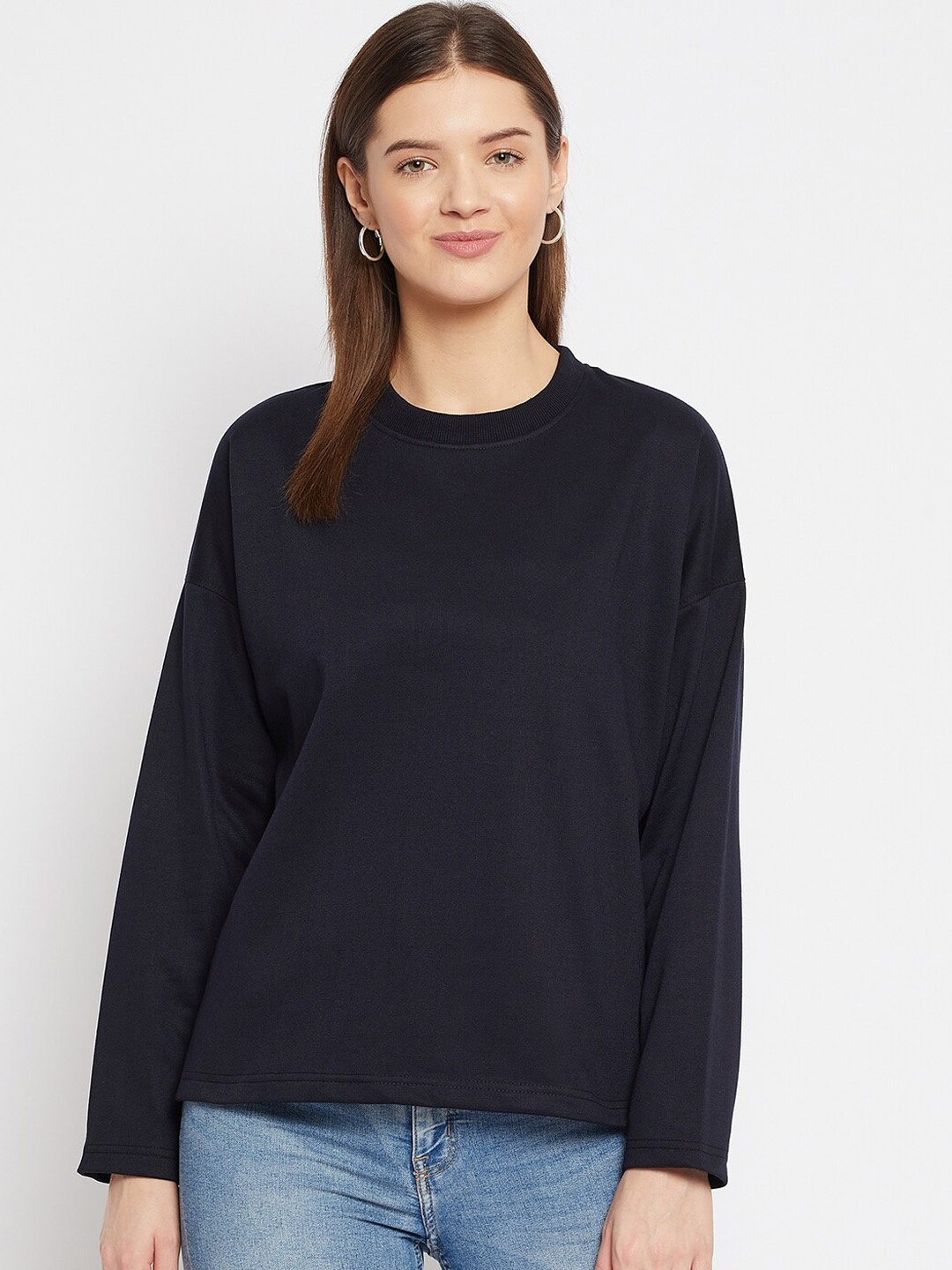 

FRENCH FLEXIOUS Women Navy Blue Sweatshirt