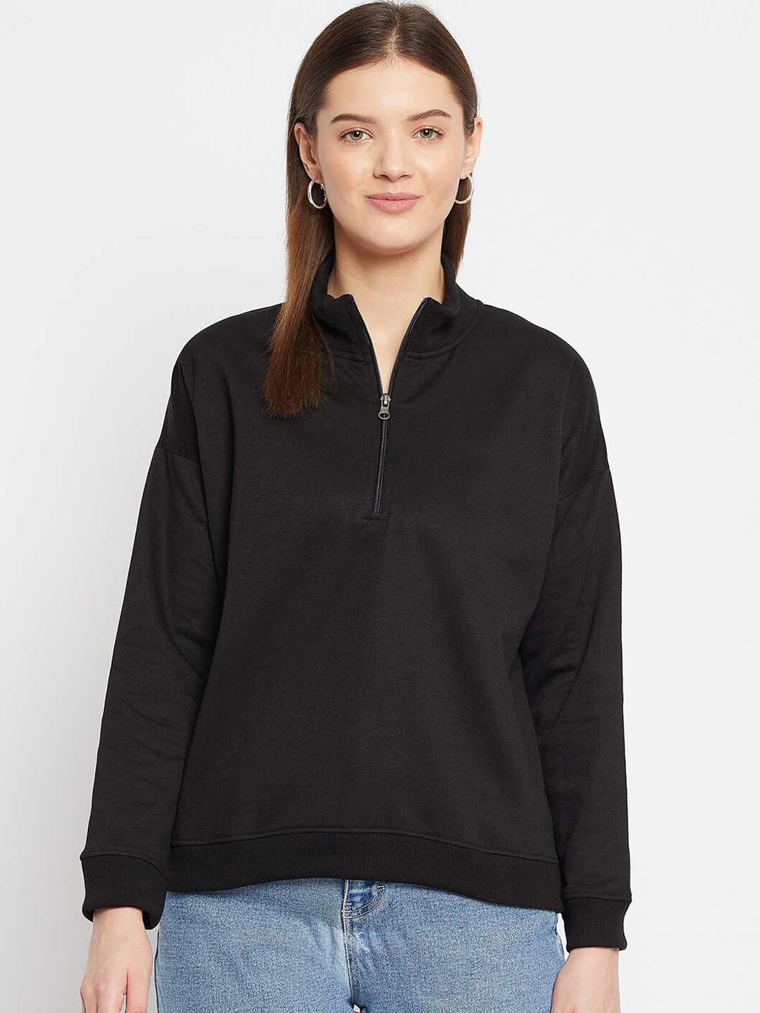 

FRENCH FLEXIOUS Women Black Sweatshirt