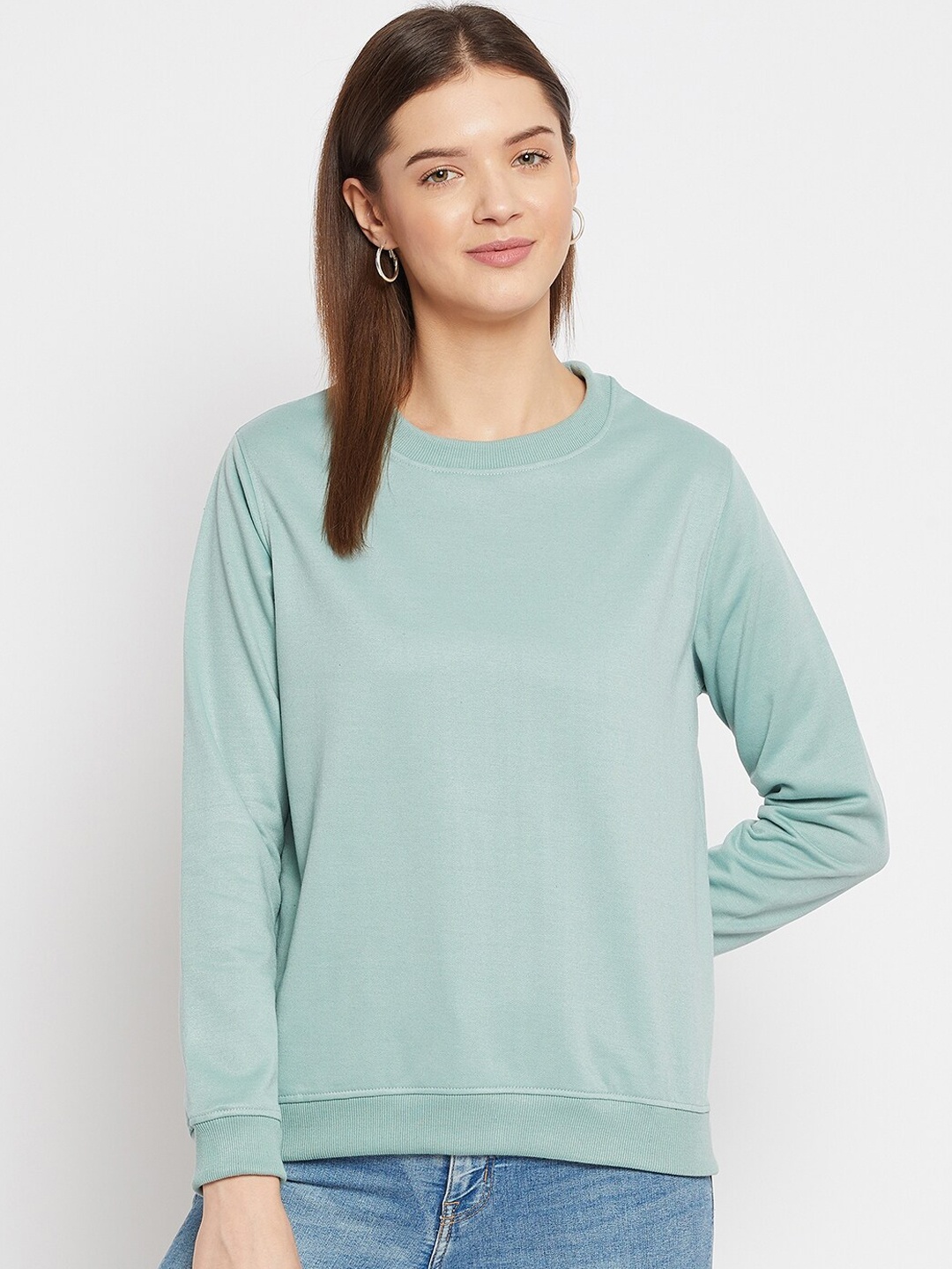 

FRENCH FLEXIOUS Women Sea Green Sweatshirt