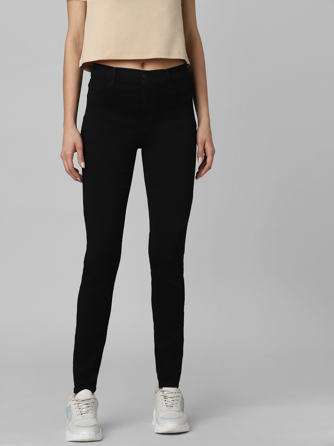

ONLY Women Black Skinny Fit High-Rise Jeans
