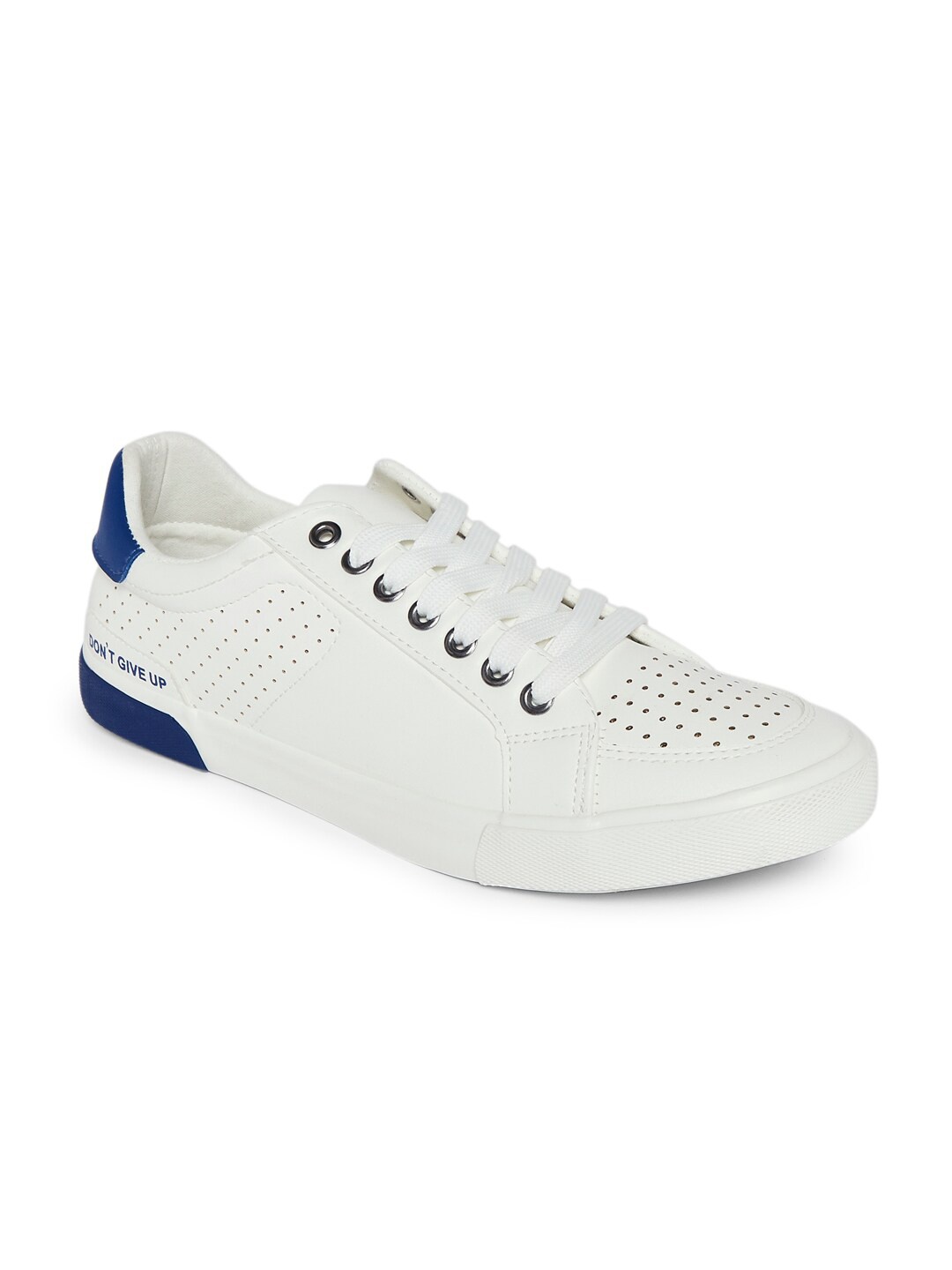 

Ajile by Pantaloons Men White & Blue Perforations PU Sneakers