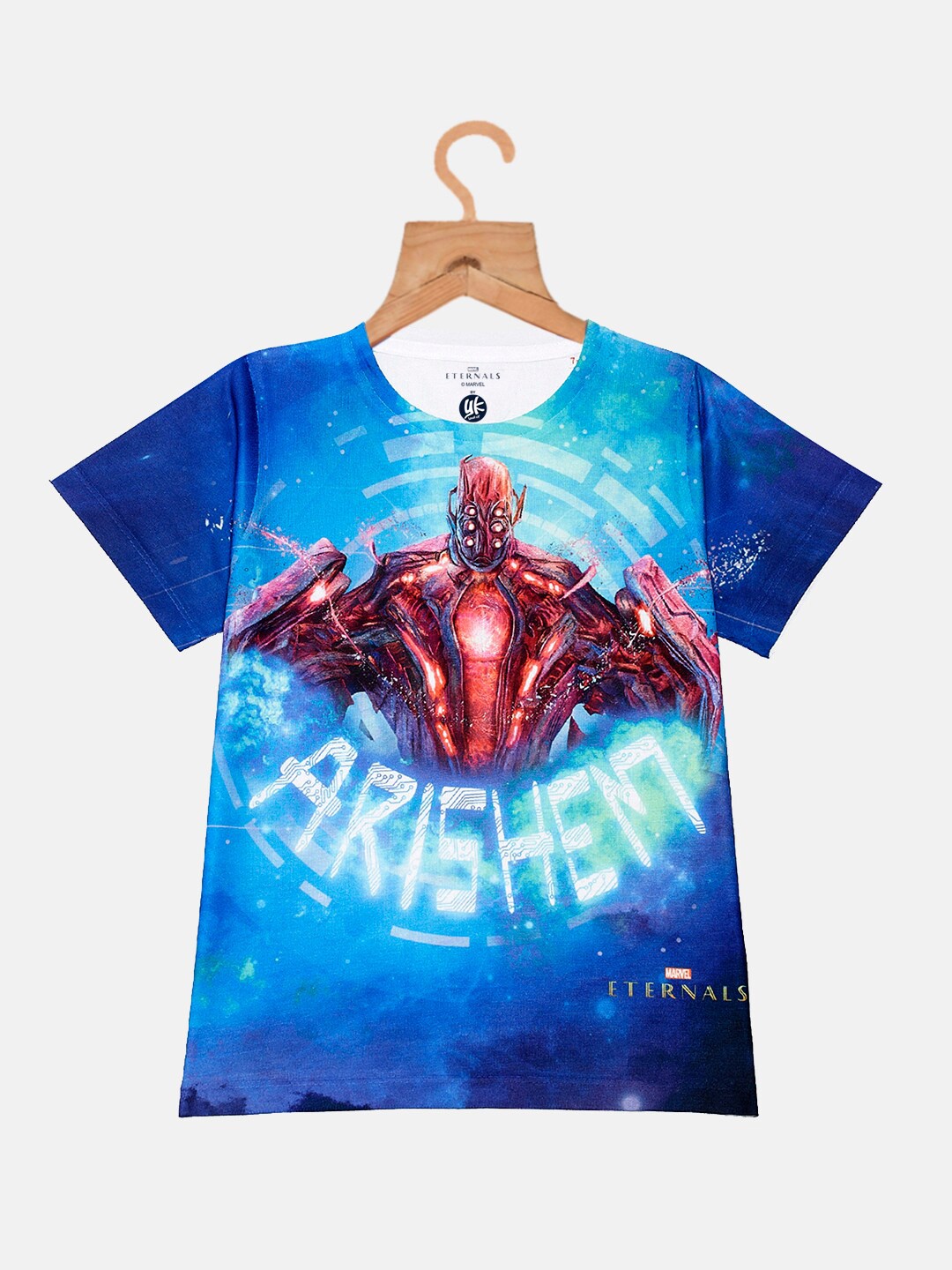 

YK Marvel Boys Blue Raw Edge T-shirt
