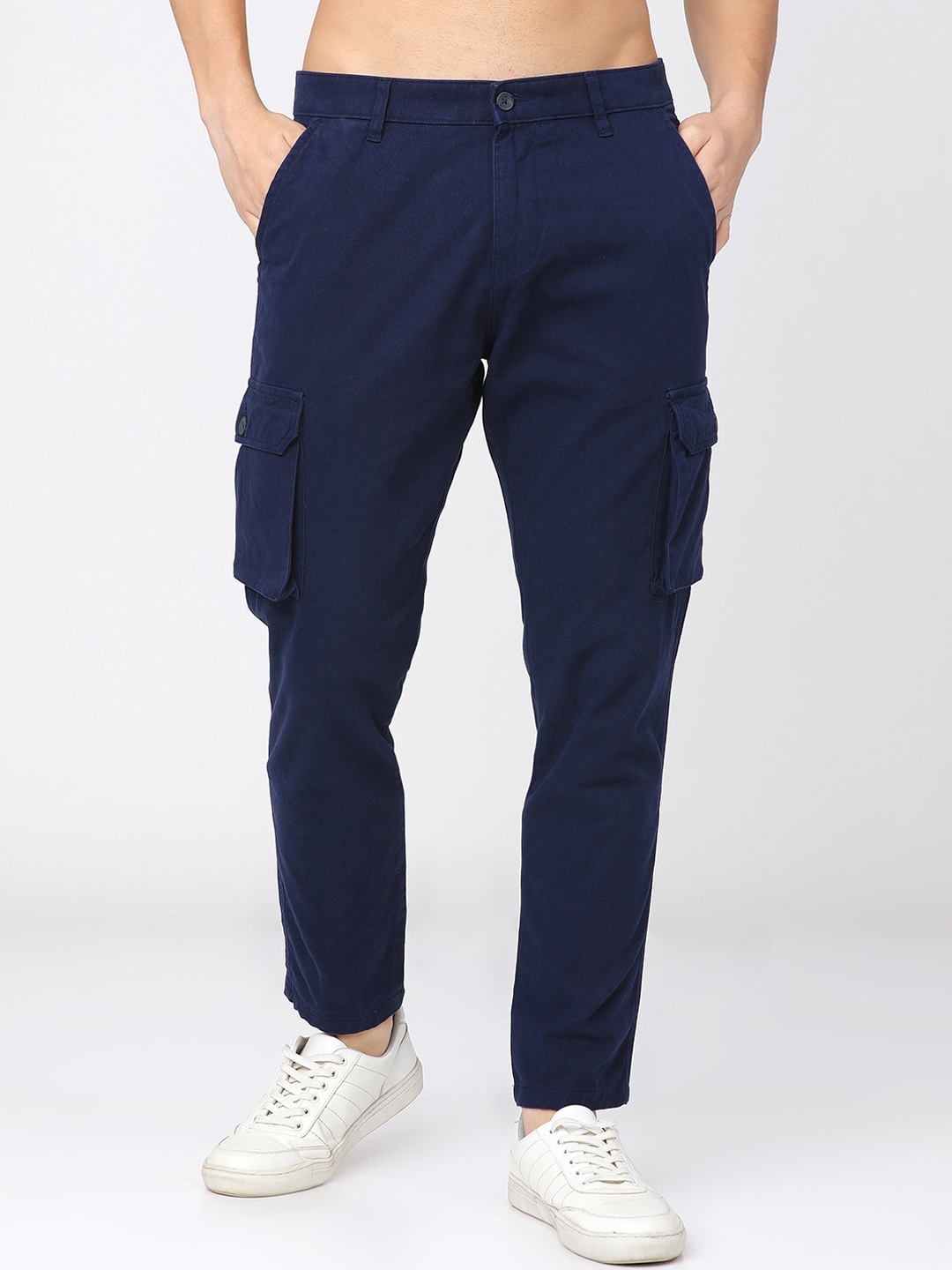 

HIGHLANDER Men Blue Slim Fit Cargos Trousers