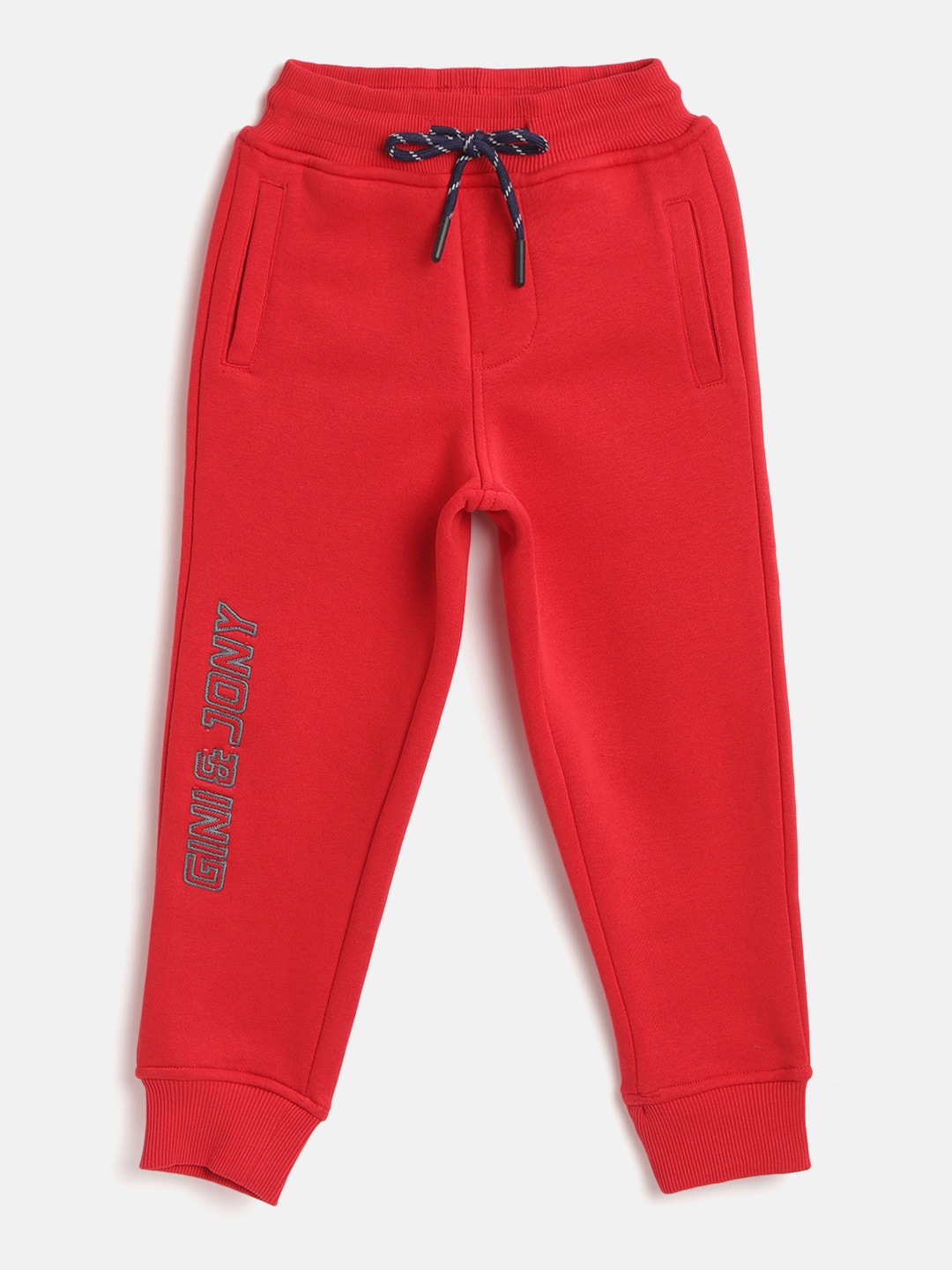 

Gini and Jony Boys Red Brand Logo Embroidered Detail Joggers