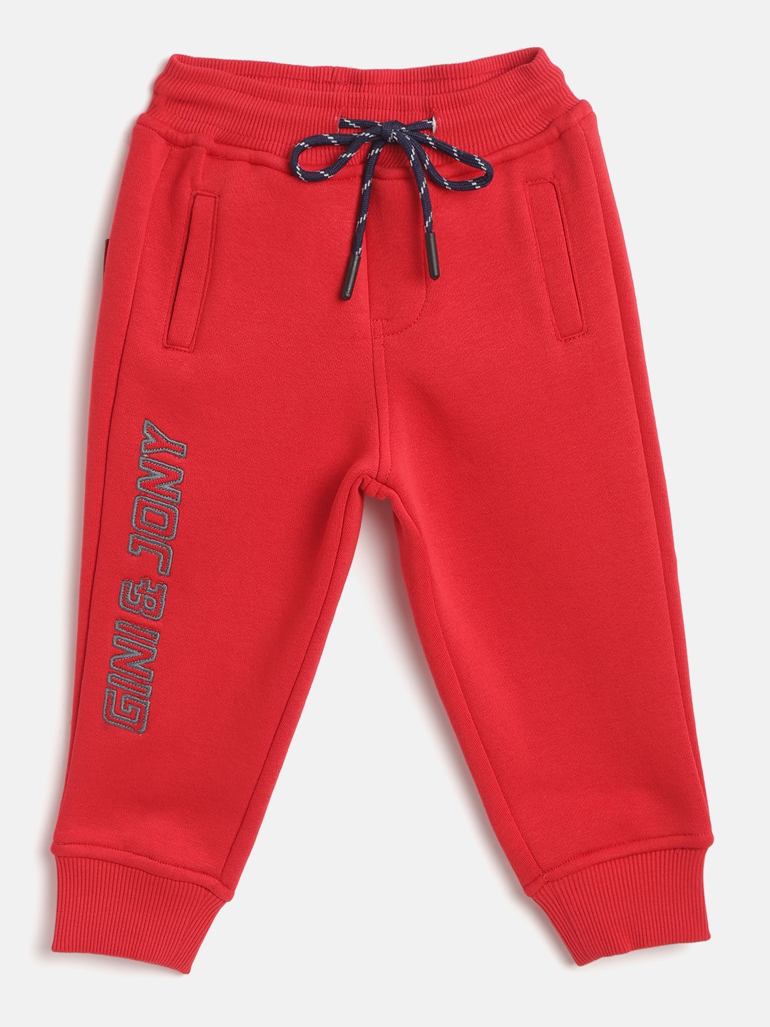 

Gini and Jony Boys Red Brand Logo Embroidered Detail Joggers