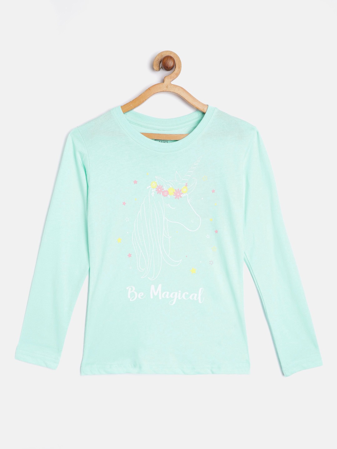 

Gini and Jony Girls Blue & White Cotton Unicorn Printed T-shirt