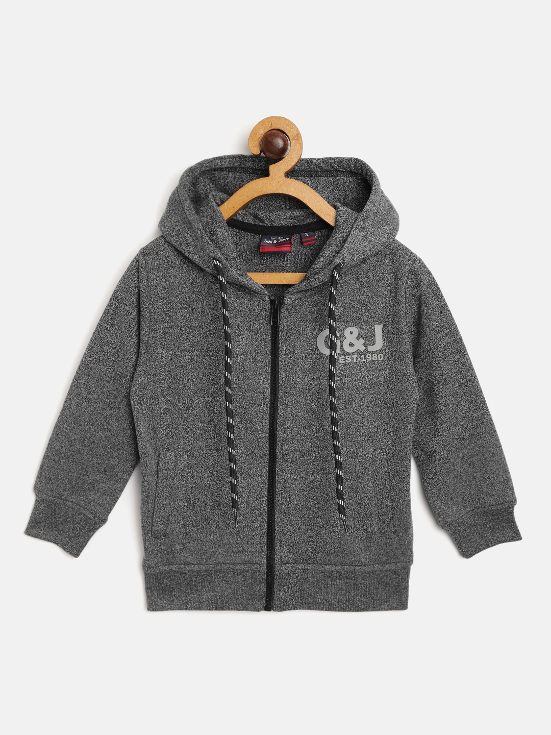 

Gini and Jony Boys Charcoal Grey Hooded Sweatshirt