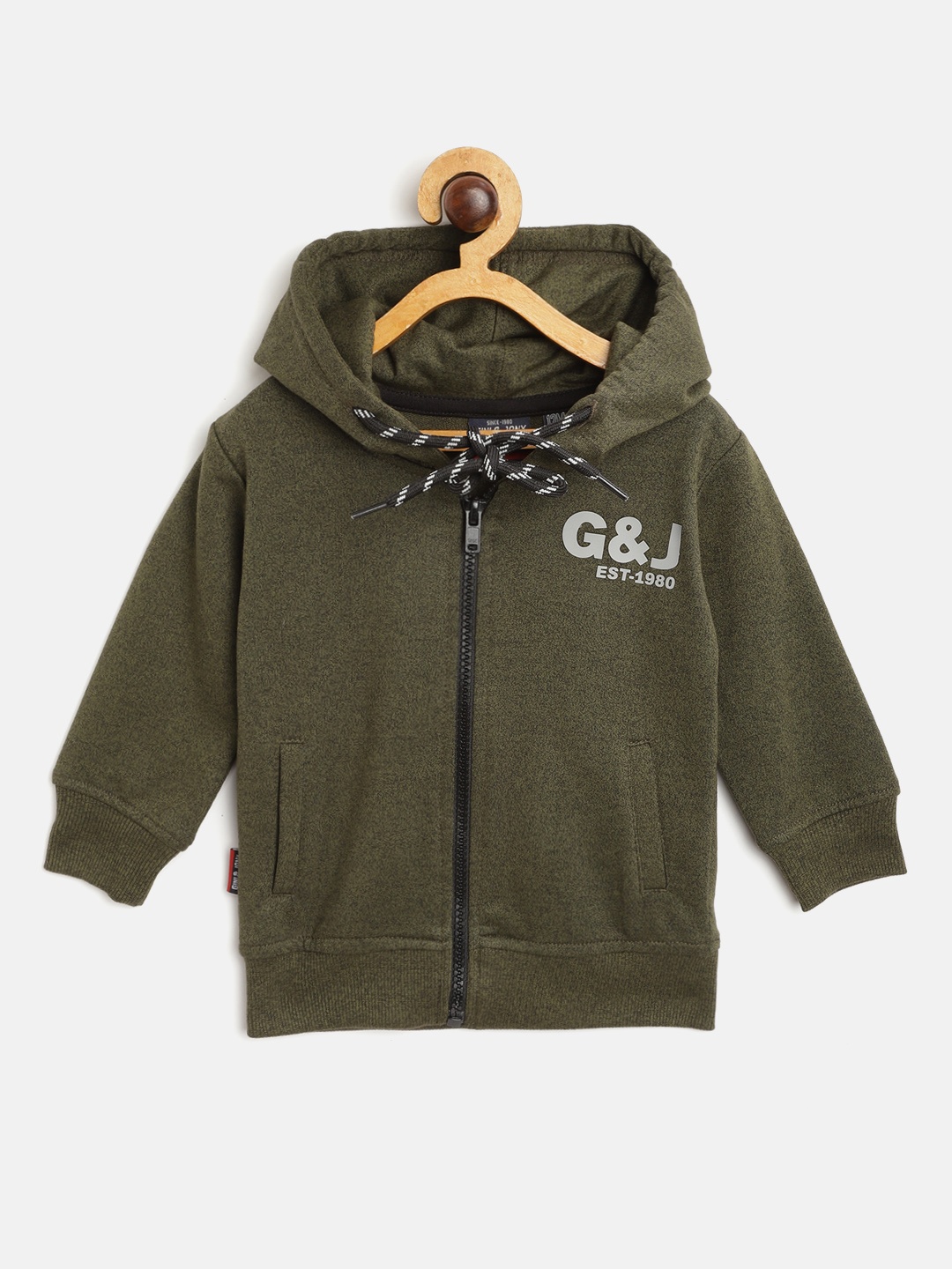 

Gini and Jony Infant Boys Olive Green Hooded Sweatshirt