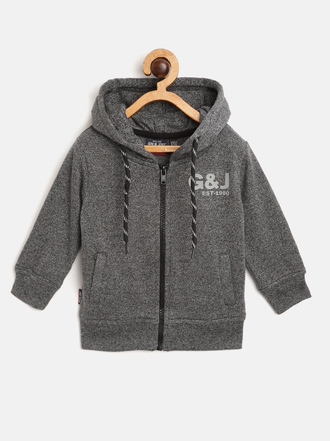 

Gini and Jony Infant Boys Charcoal Grey Hooded Sweatshirt