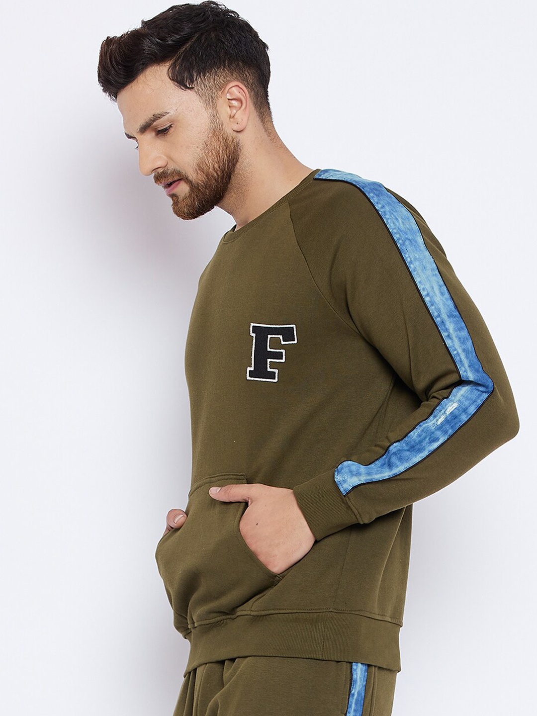 

FUGAZEE Men Olive Green Sweatshirt