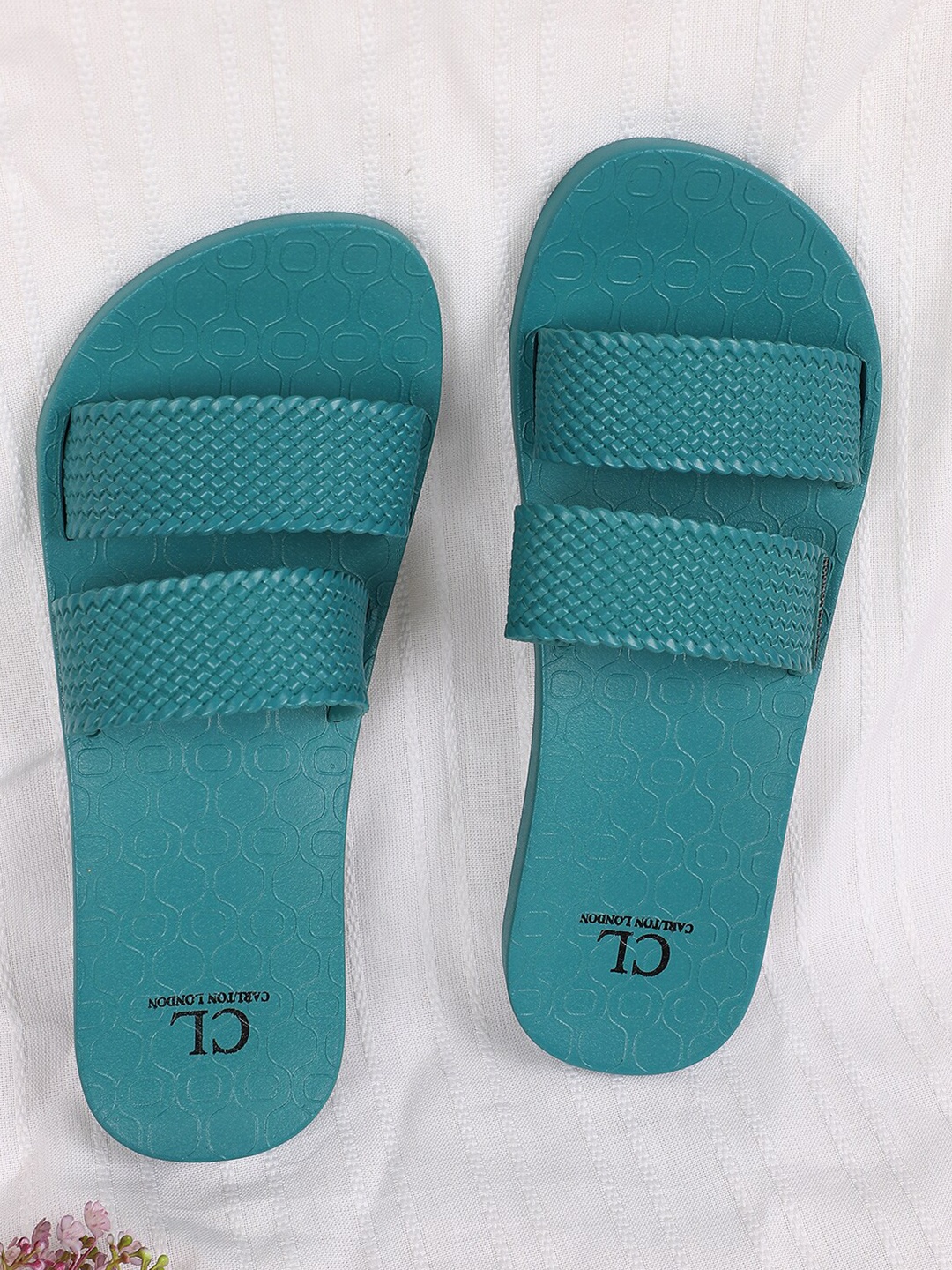 

Carlton London Women Sea Green Self Design Slip-On