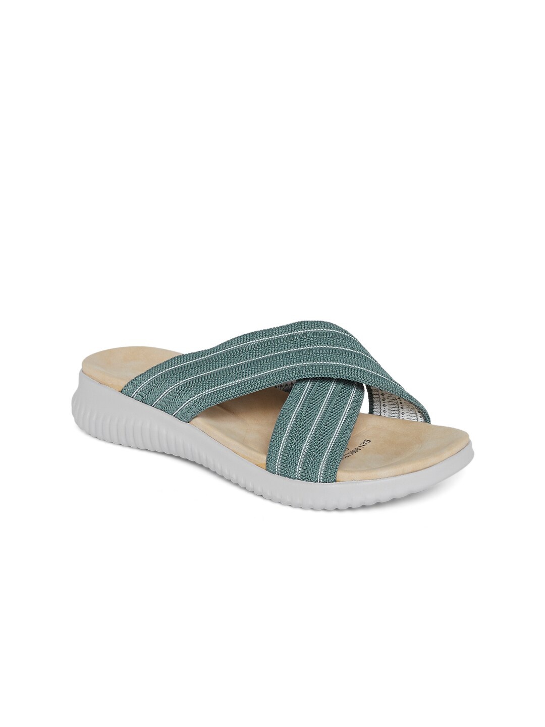 

Forever Glam by Pantaloons Women Green Striped Open Toe Flats