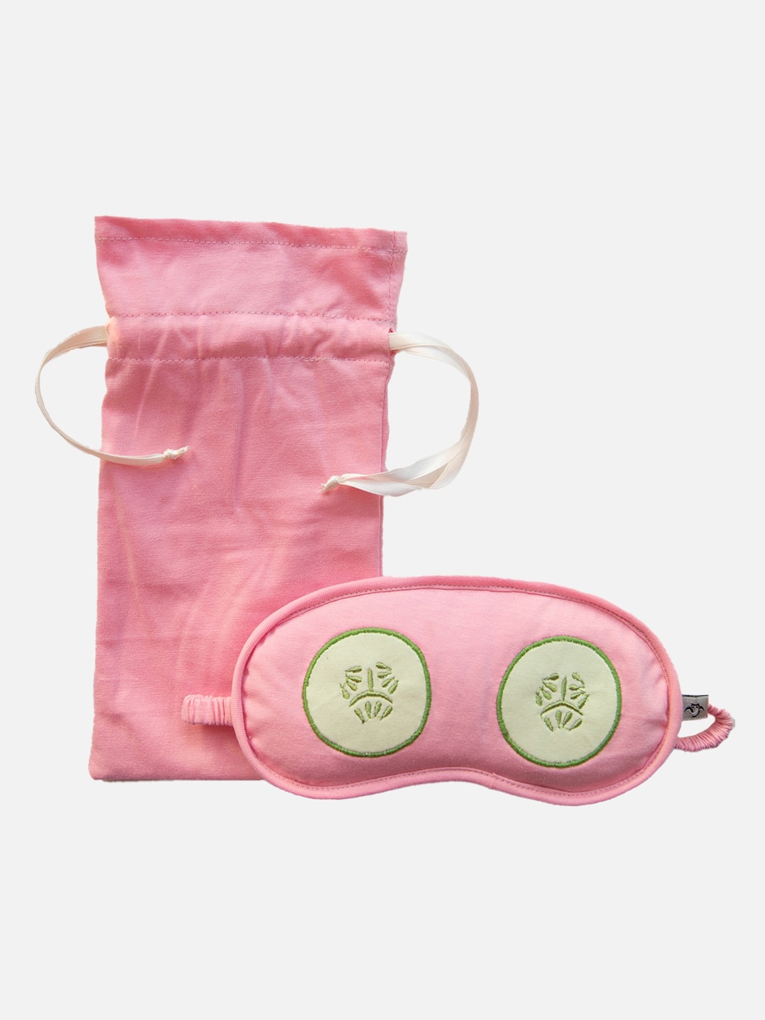 

Nite Flite Pink & Black Self-Design Pure Cotton Sleep mask