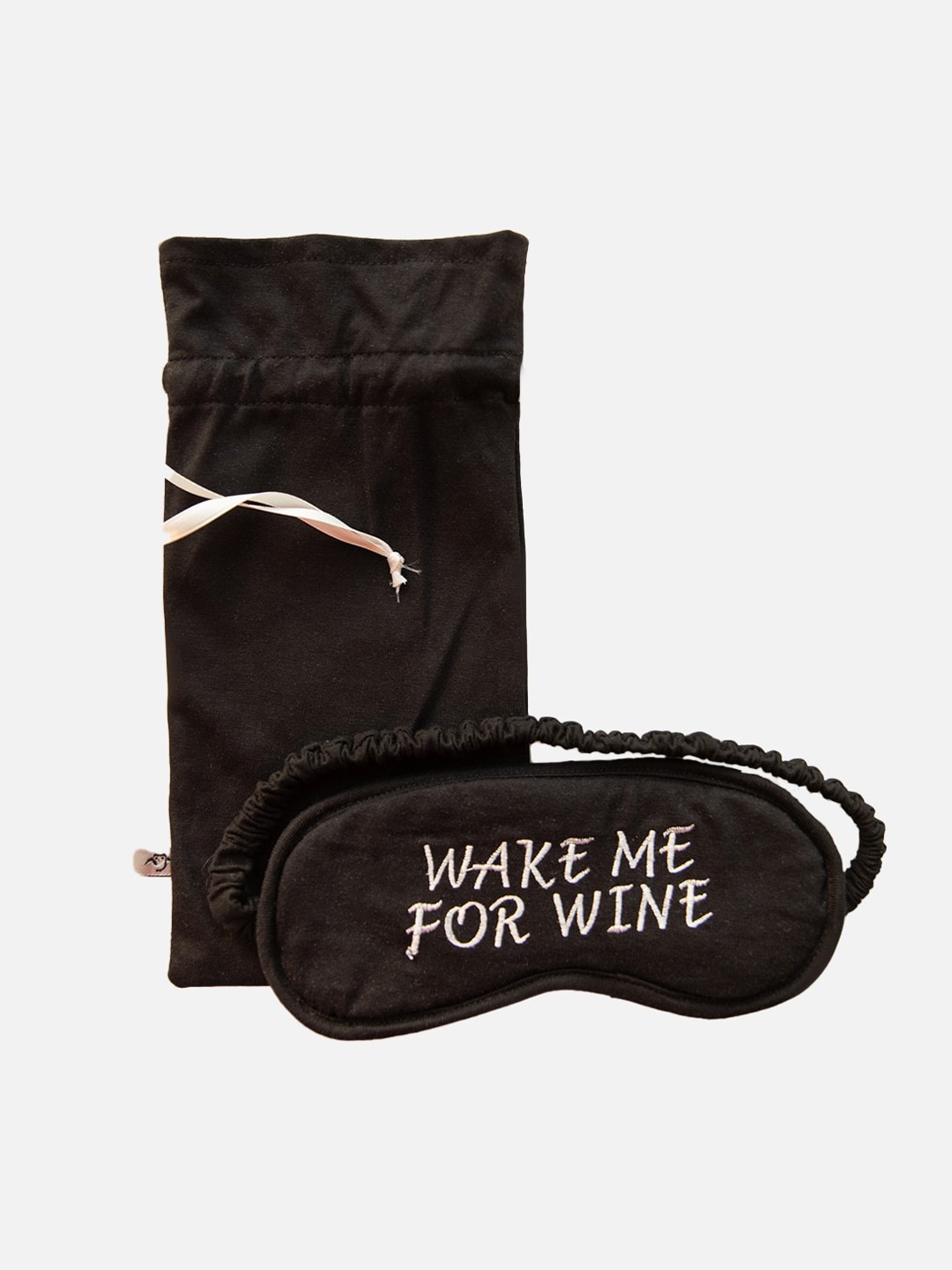 

Nite Flite Black & Pink Wake Me For Wine Printed Pure Cotton Eye Mask