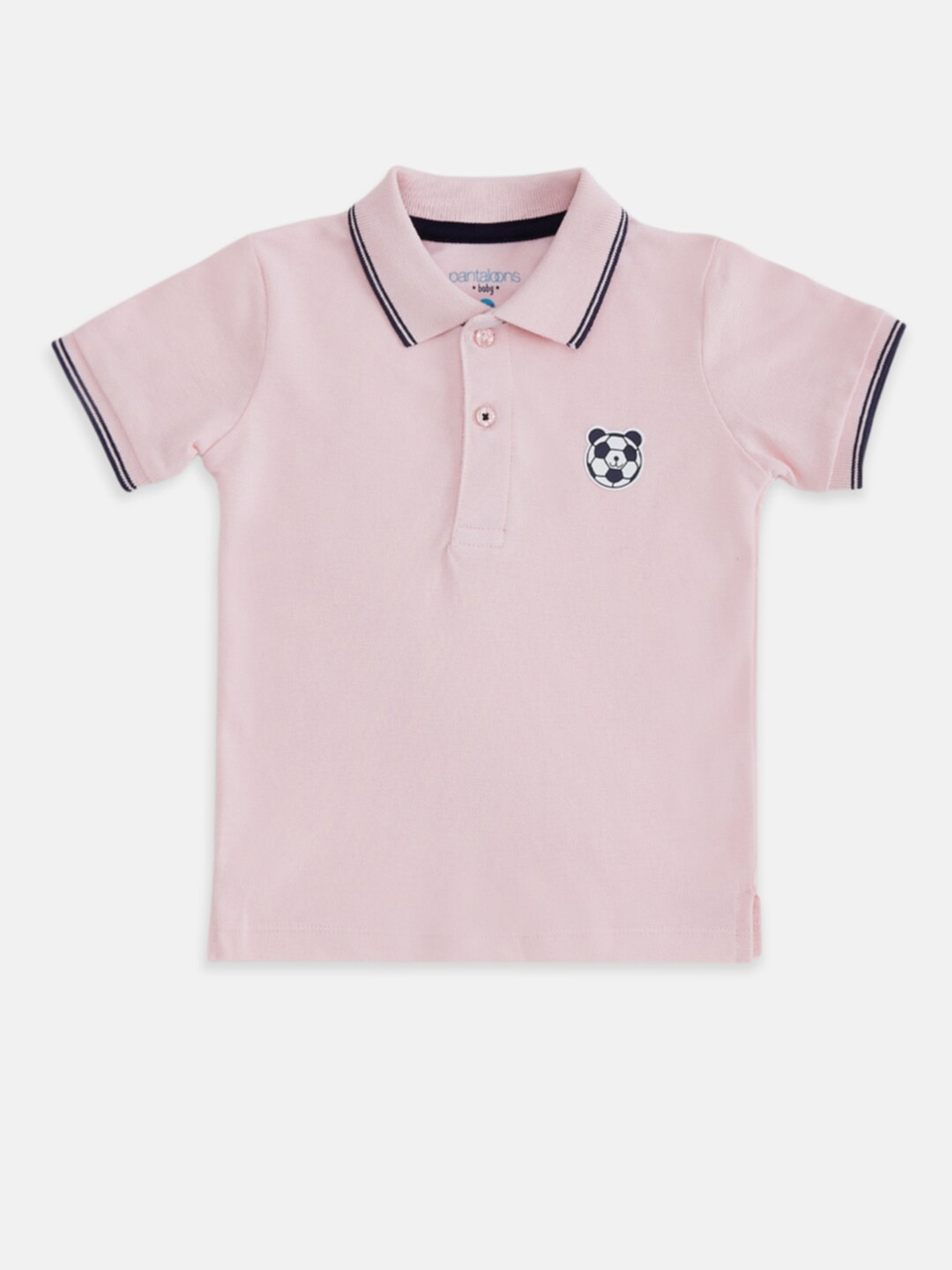 

Pantaloons Baby Boys Pink Polo Collar T-shirt