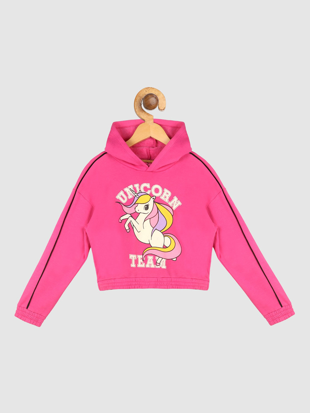 

Lazy Shark Girls Pink Printed Hooded Sweatshirt