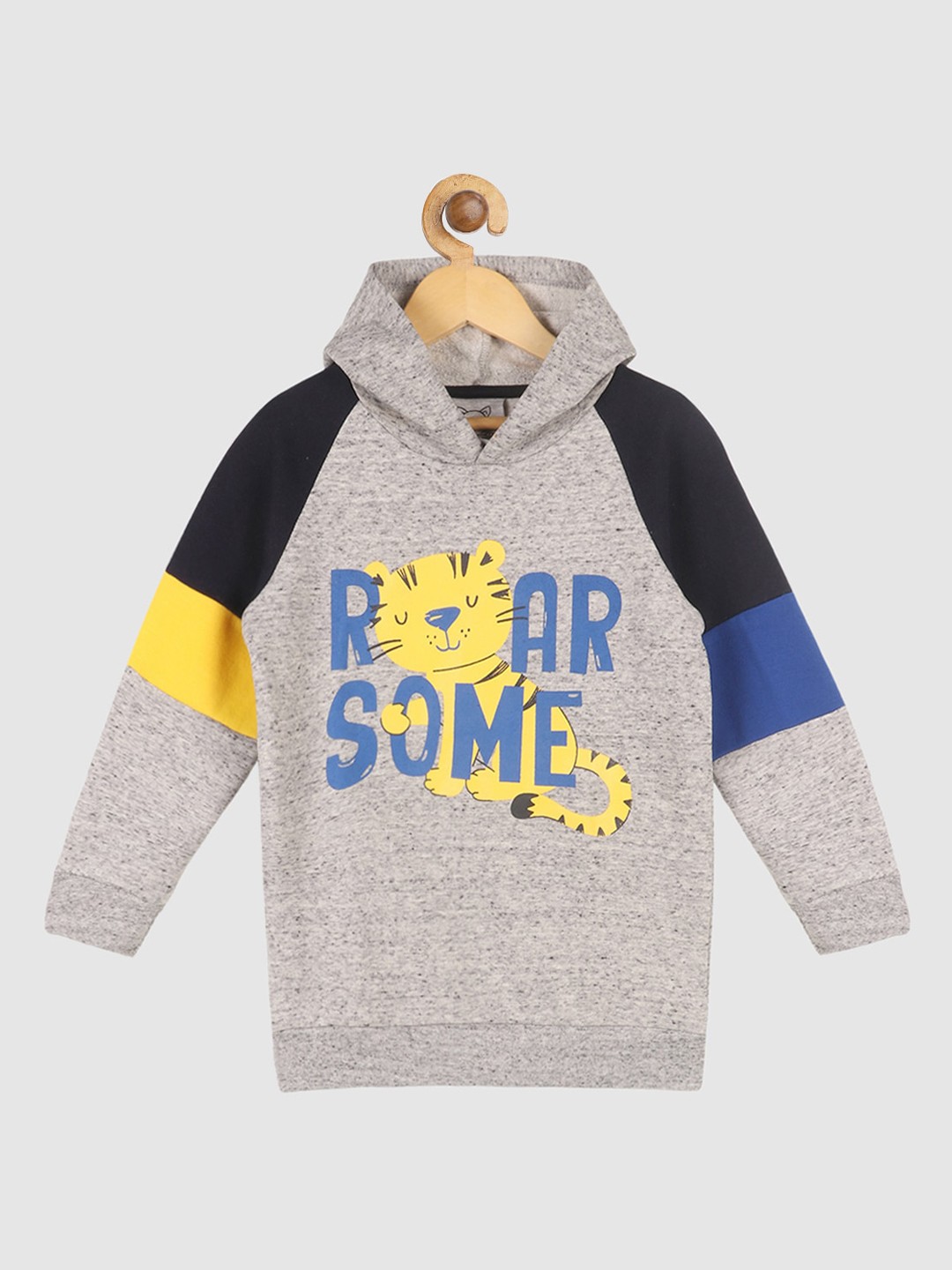 

Lazy Shark Boys Grey Printed Hooded Sweatshirt