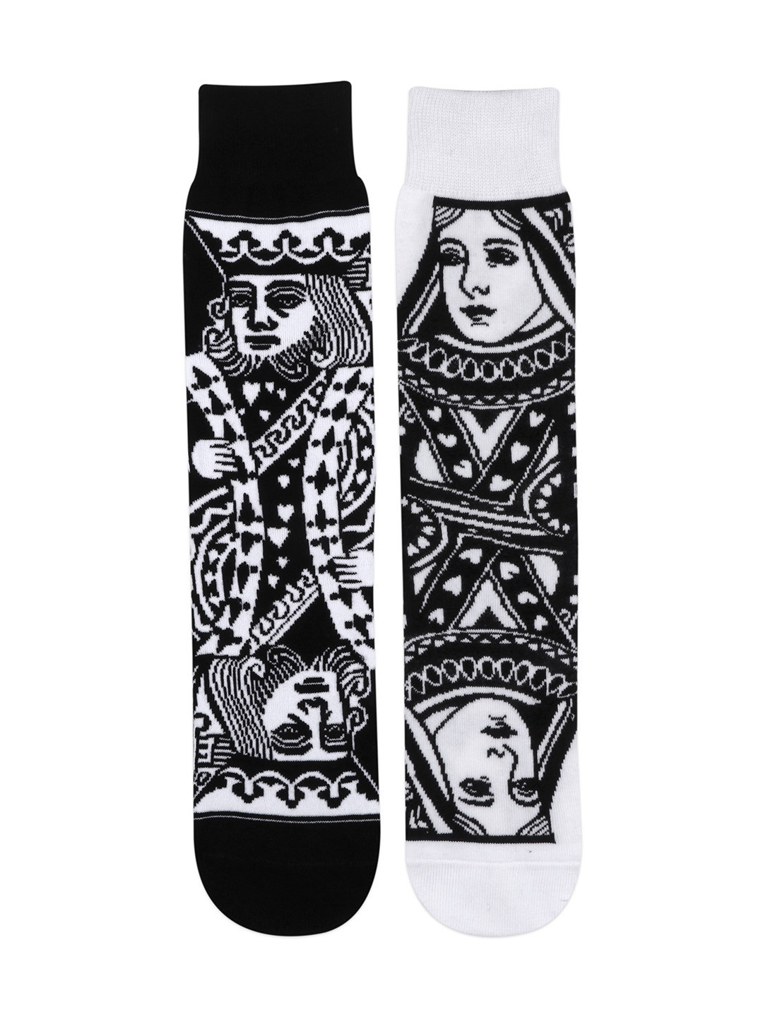 

Balenzia Unisex Pack Of 2 Patterned Calf-Length Socks, Black