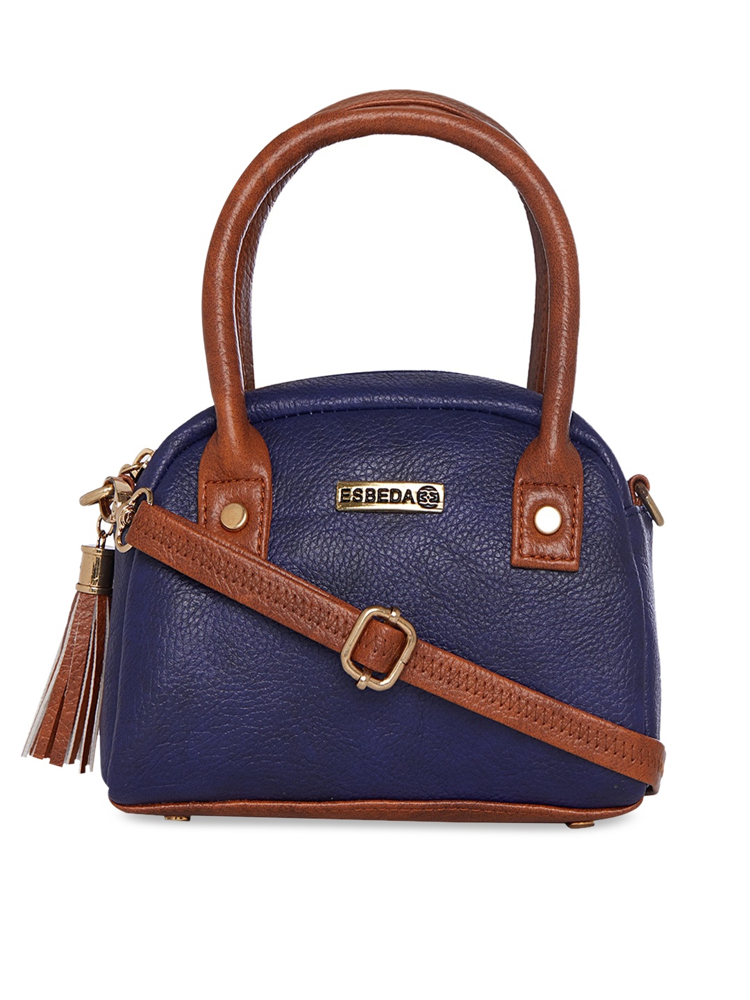 

ESBEDA Blue Structured Sling Bag with Tassels