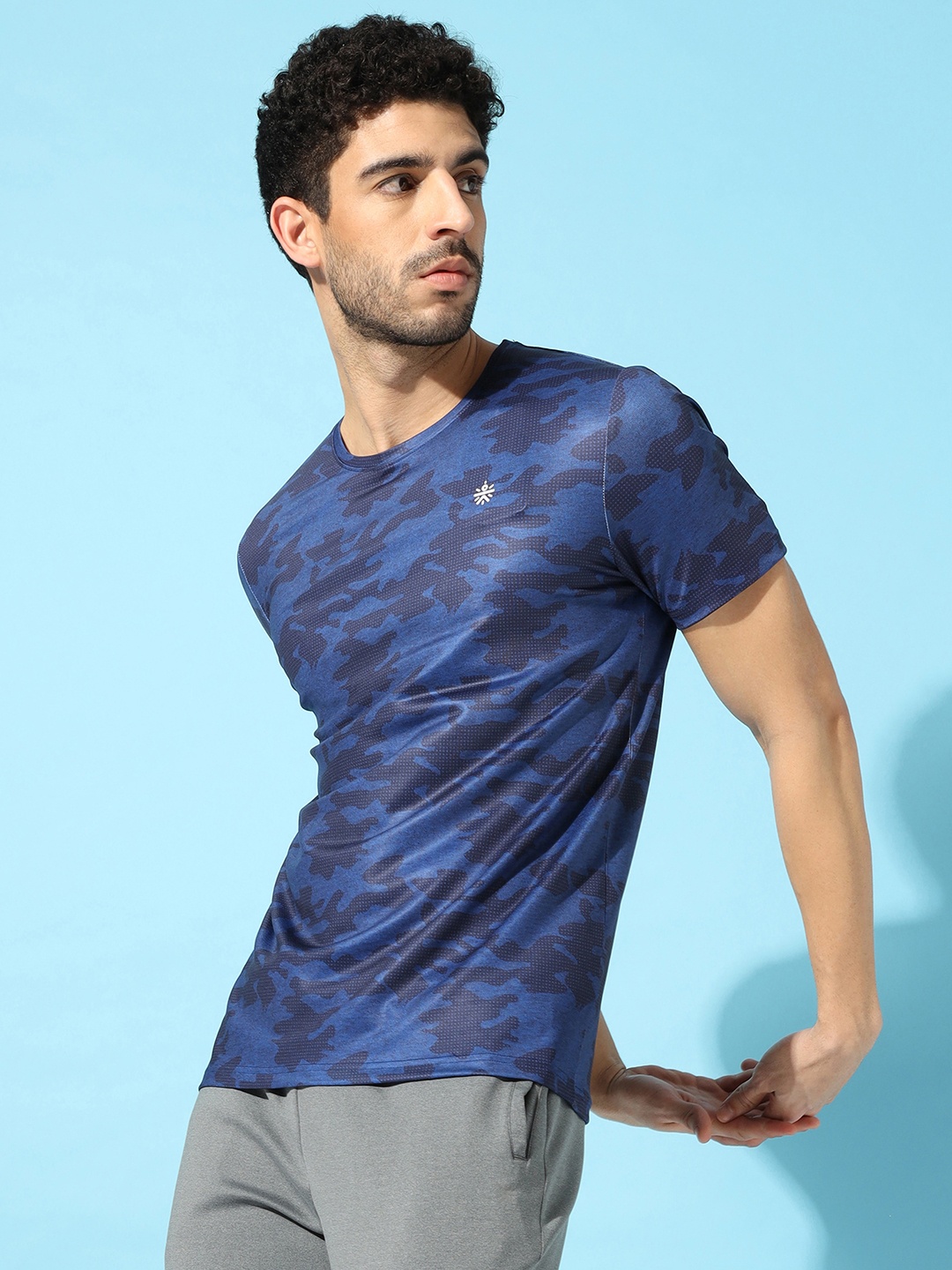 

Cultsport Men Navy Blue Vitals Camo Training Tshirt