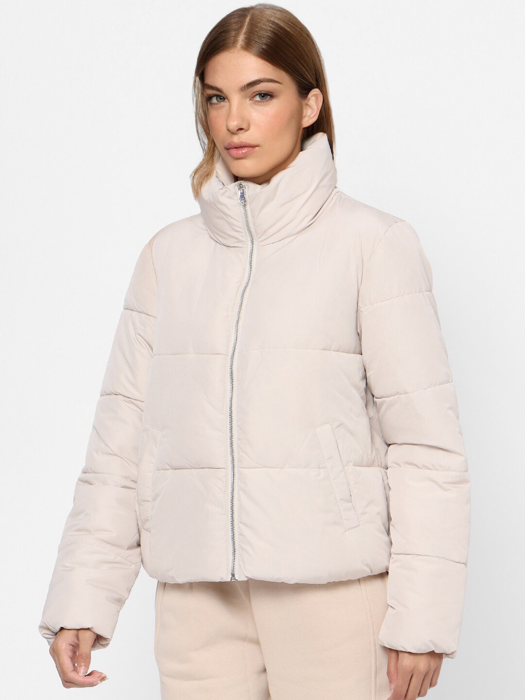 

ONLY Women Beige Puffer Jacket