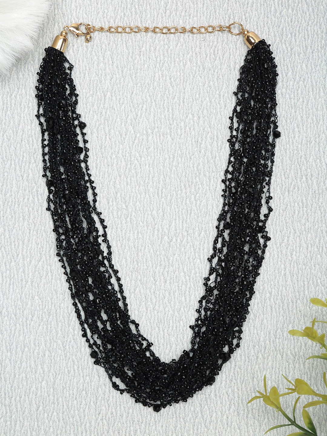 

NEUDIS Black & Gold-Toned Gold-Plated Layered Necklace