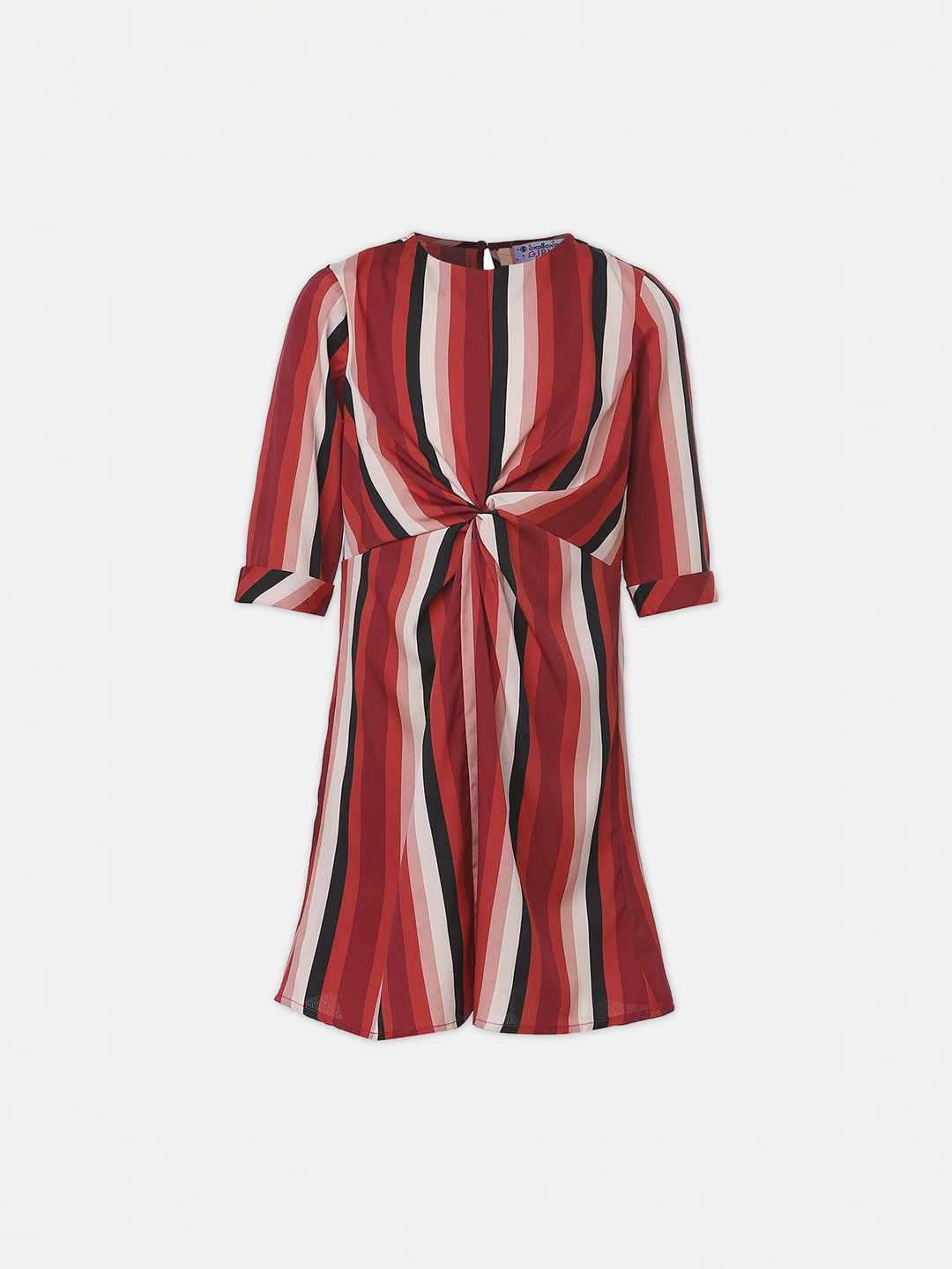 

Oxolloxo Multicoloured Striped Satin A-Line Dress, Multi