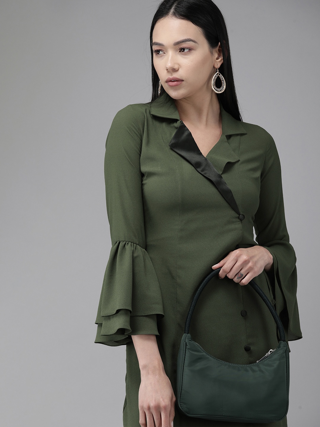 

MISH Green Georgette Blazer Dress