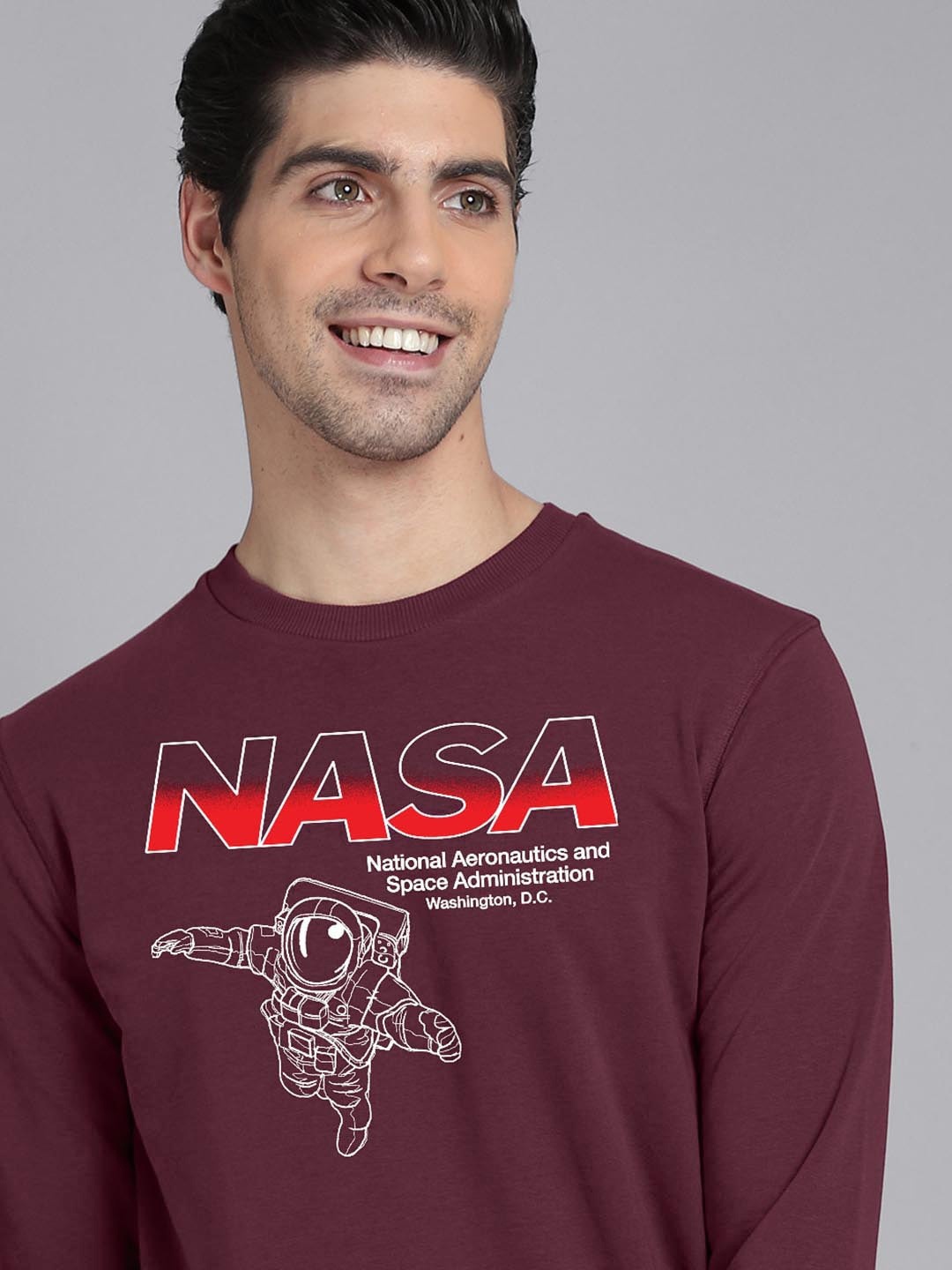 

Free Authority Men Red NASA Printed Sweatshirt