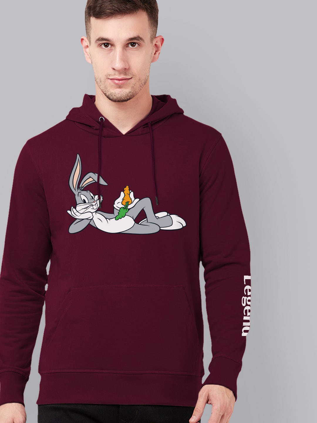 

Free Authority Men Maroon Looney Tunes Printed Hooded Sweatshirt