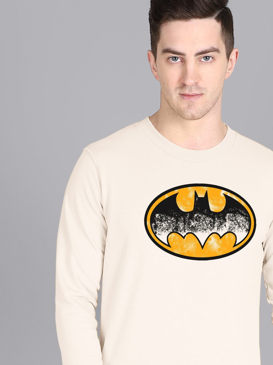 

Free Authority Men White Cotton Batman Printed Sweatshirt