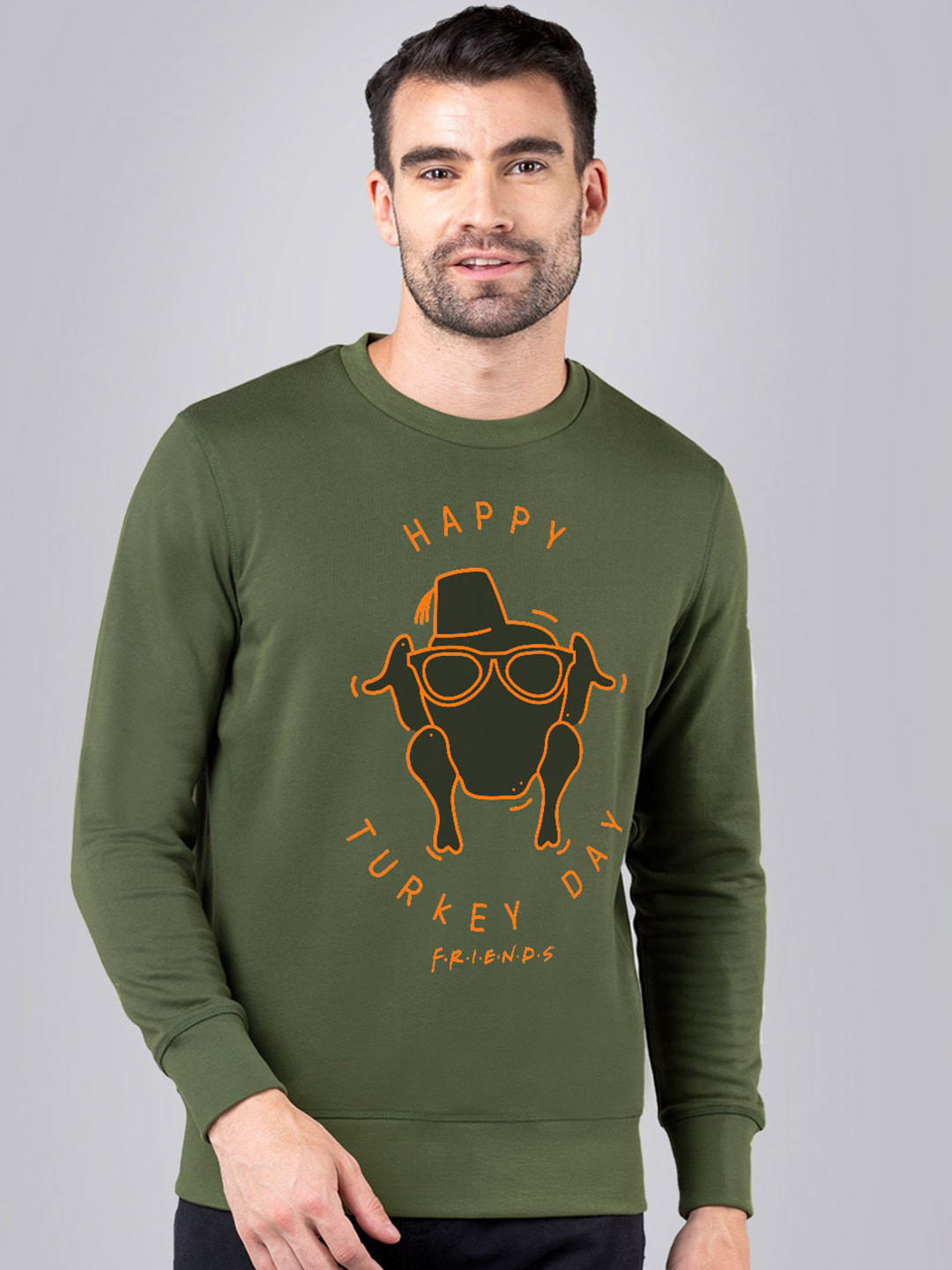 

Free Authority Men Green Friends Printed Sweatshirt